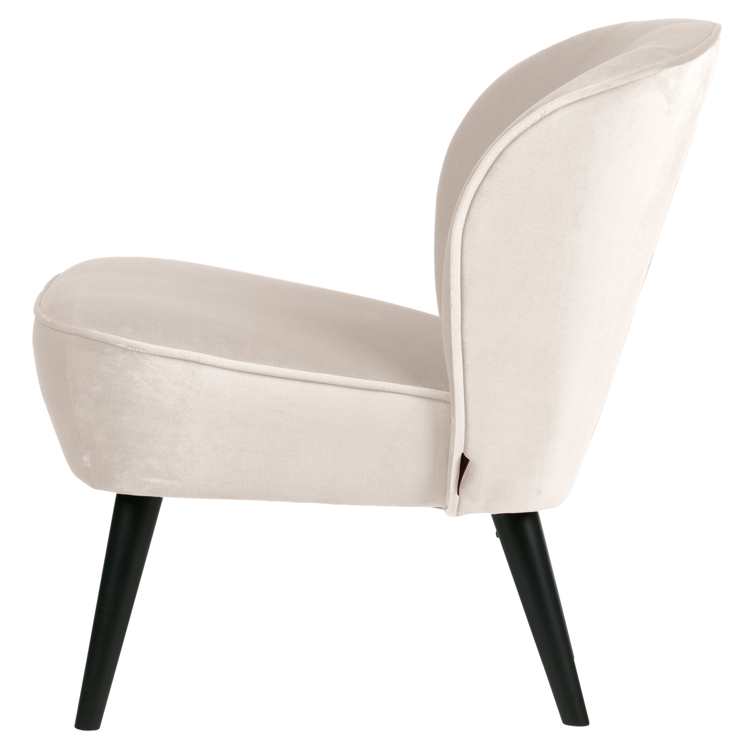 Fluwelen fauteuil SARA gebroken wit