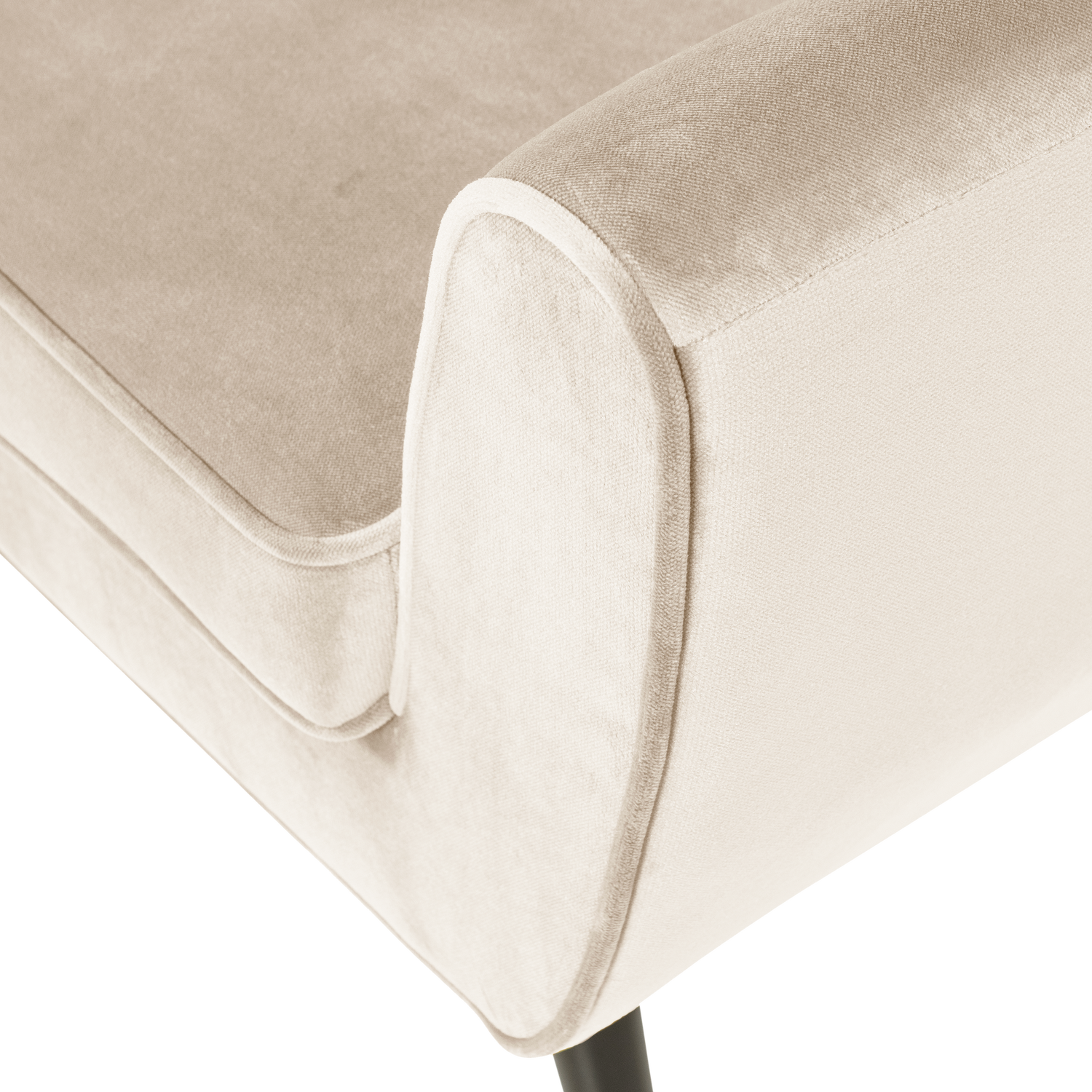 Velvet Armchair ROCCO Broken White