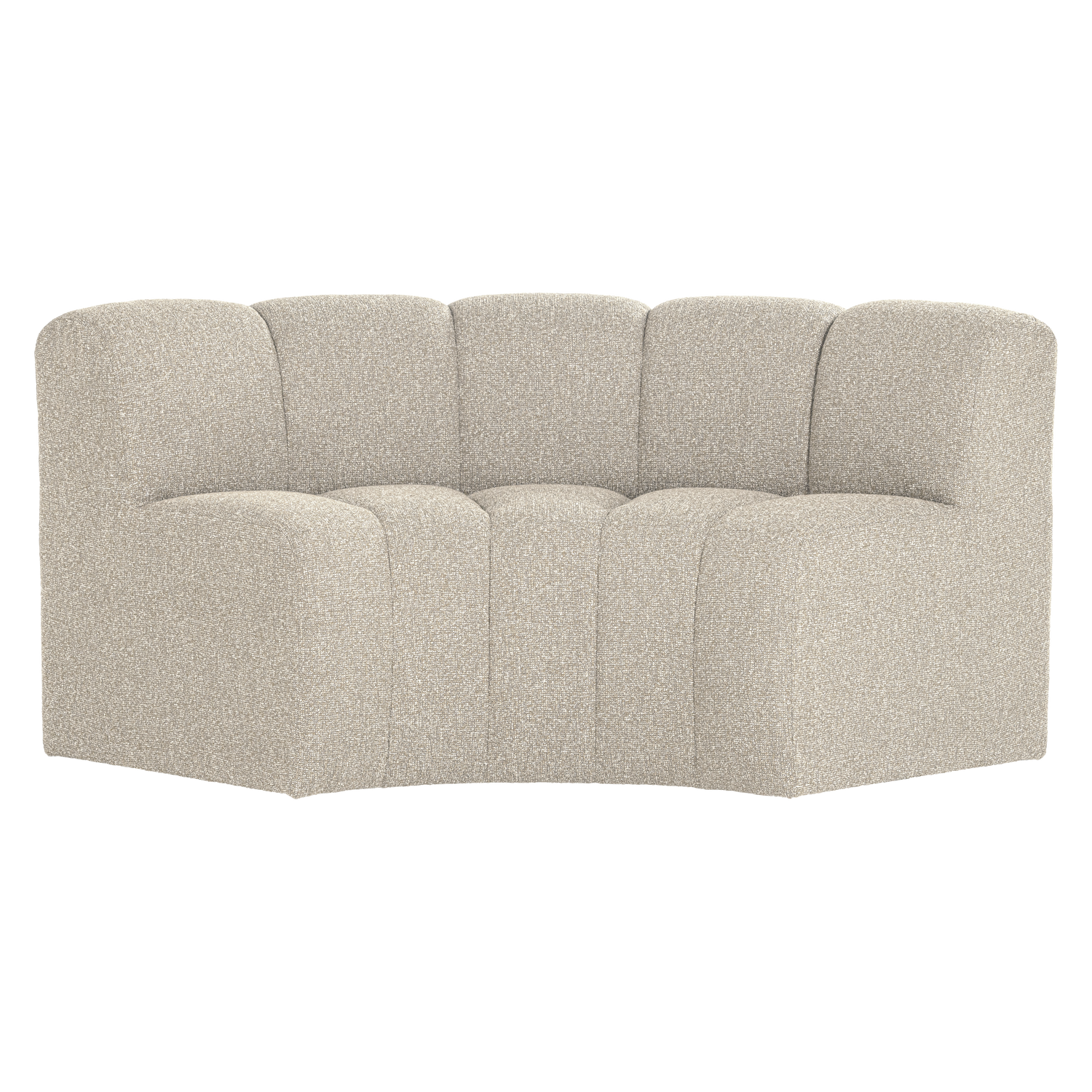 Modulares Sofa MOJO - halbräumliches Eckelement in beigem Bouclé