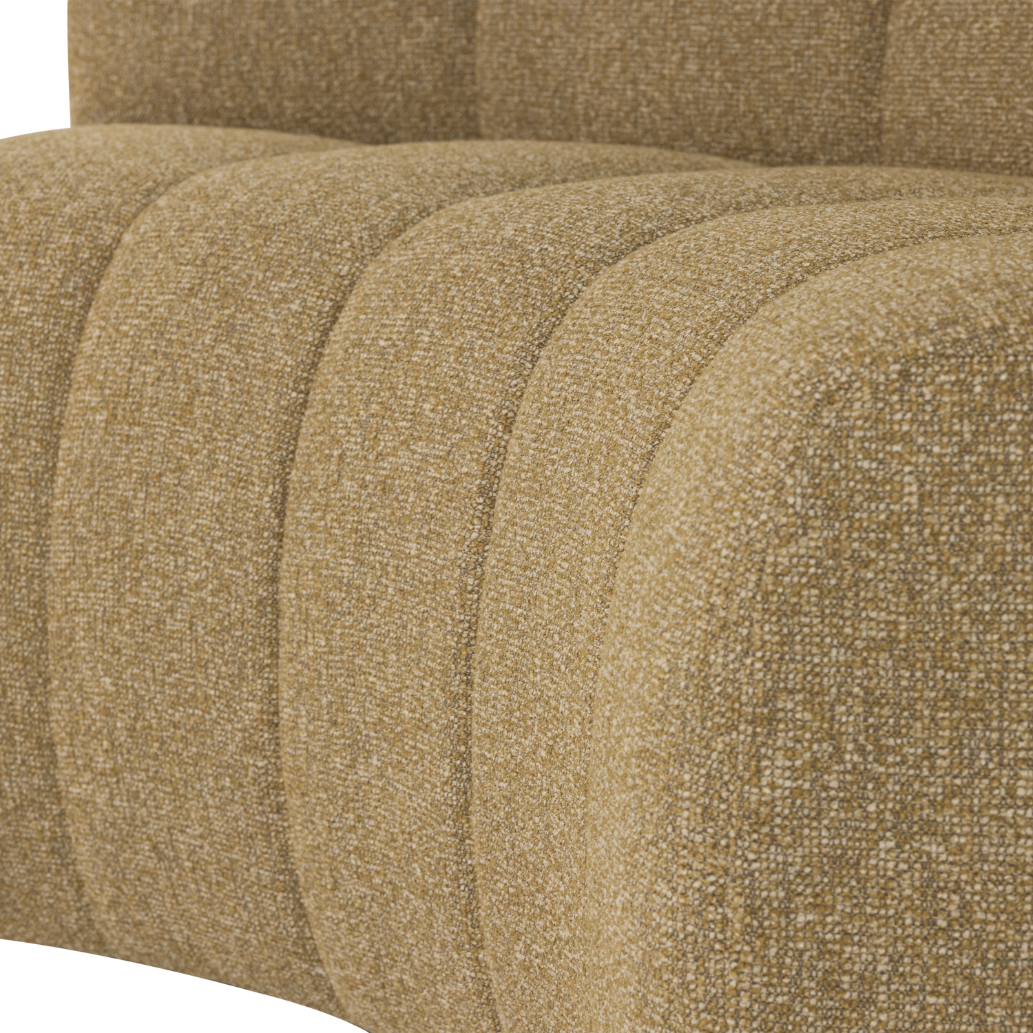 Modulares Sofa MOJO - halbrunde Eckelement in honigfarbenem Bouclé
