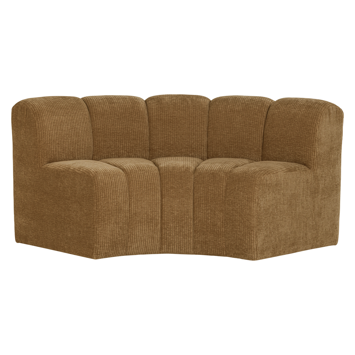 MOJO Modular Sofa - Honey Curved Corner Element in Corduroy