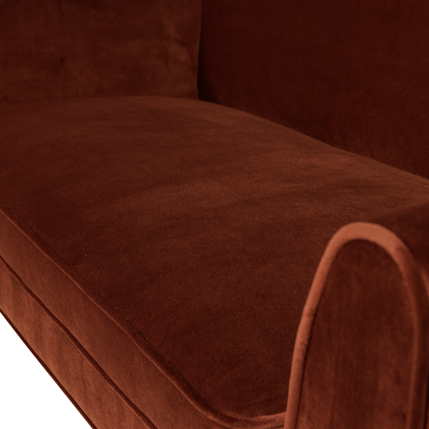 Sofa aus Samt 2-sitzig ROCCO ziegelbraun