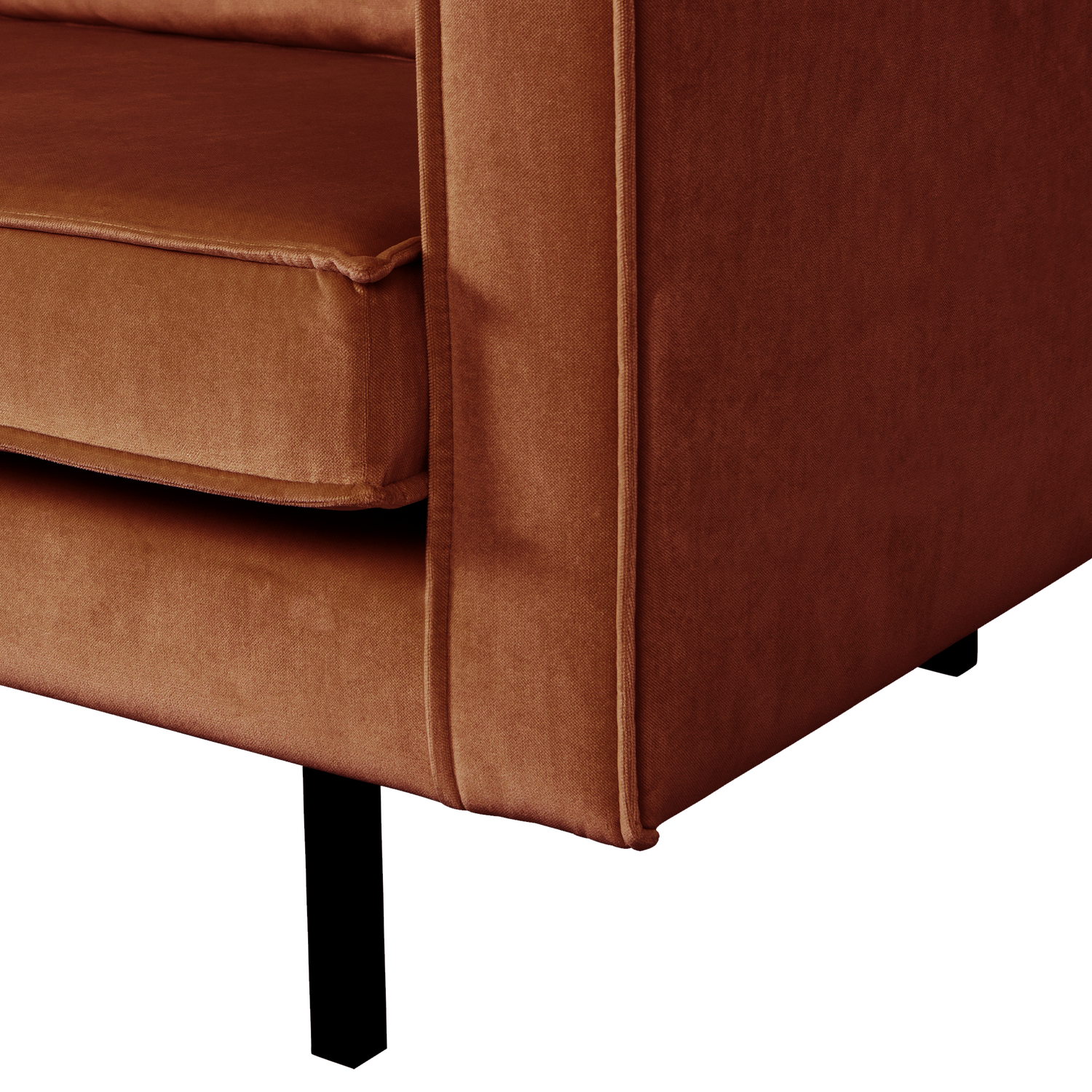 Sofa aus Samt 2-sitzig RODEO rostrot