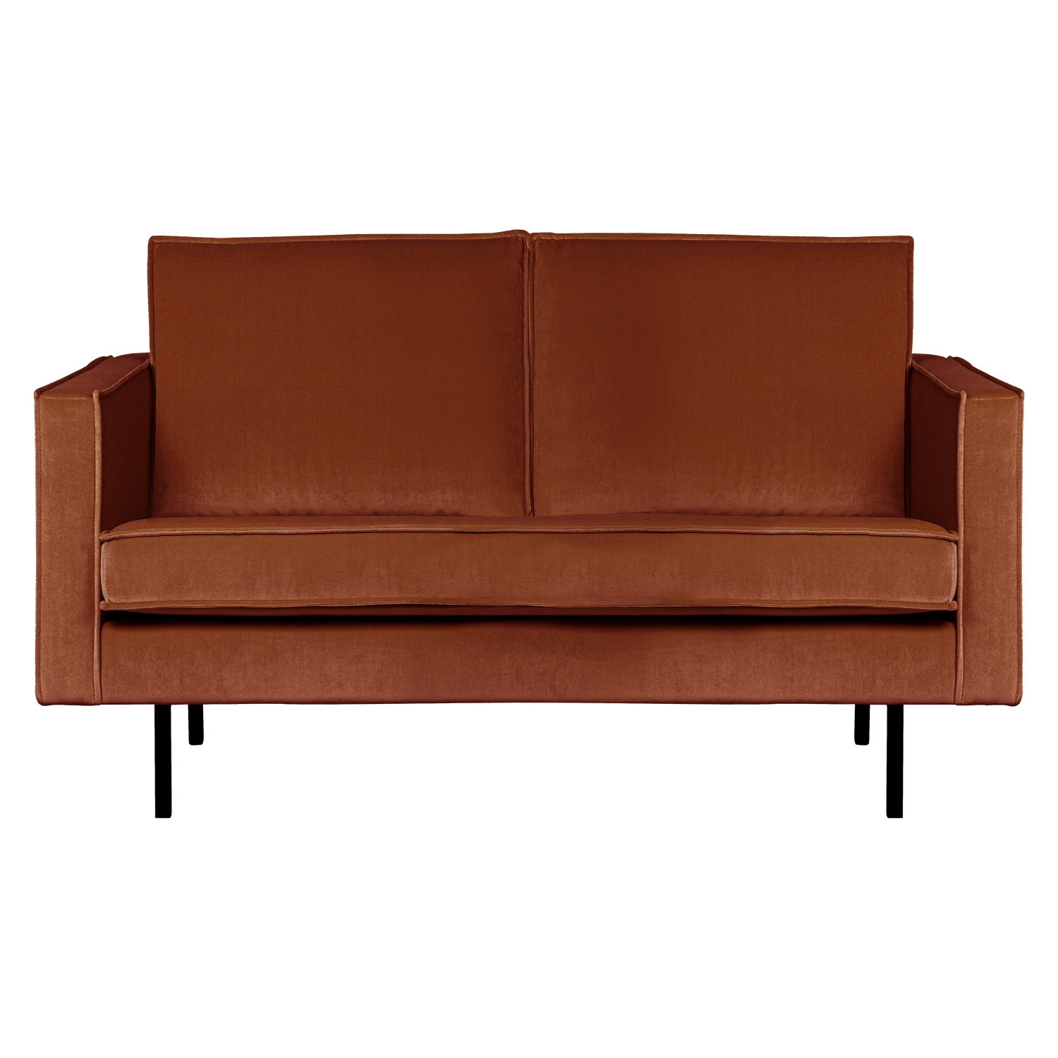 Sofa van fluweel 2-persoons RODEO roestkleurig