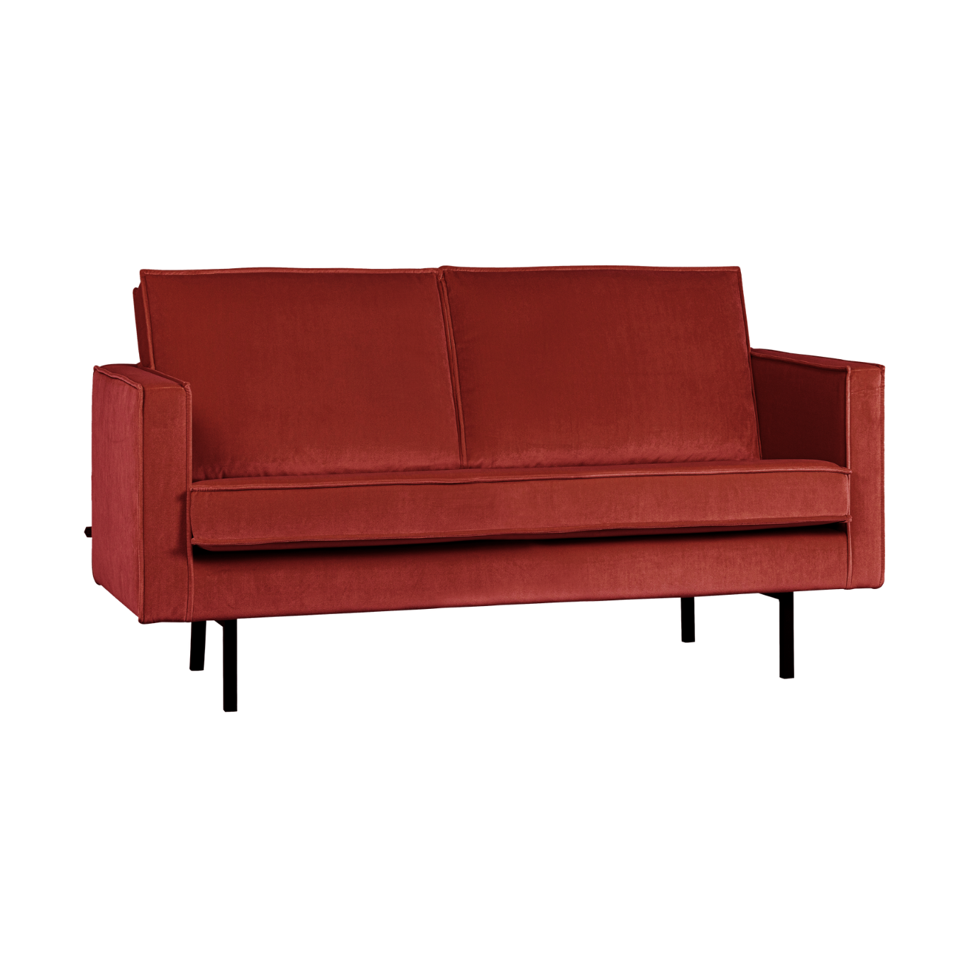 Velvet 2-Seater Sofa RODEO Chestnut