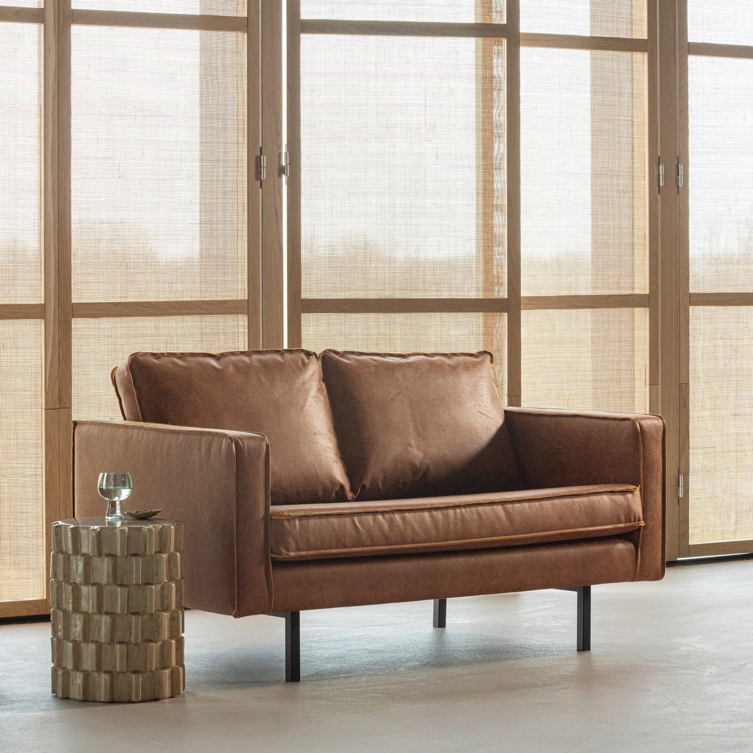 Sofa 2-zits RODEO cognac kunstleer