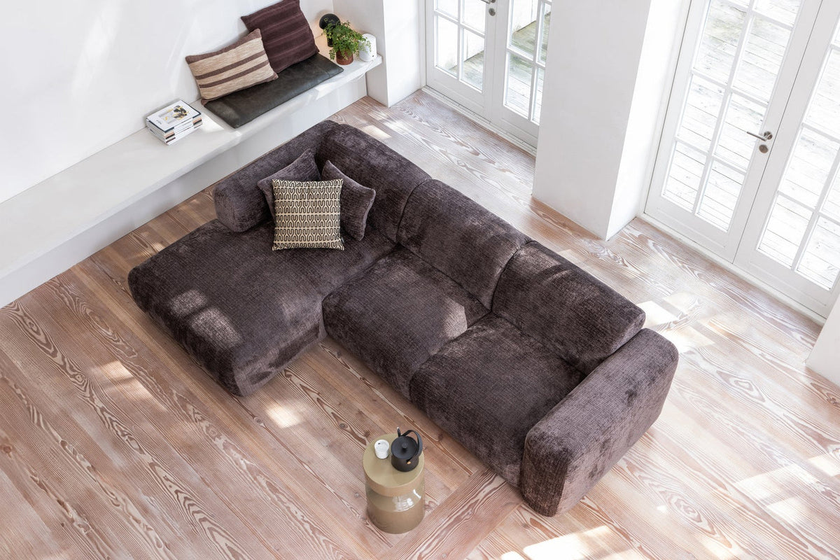 Linkse CLOUD bank in bruine chenille
