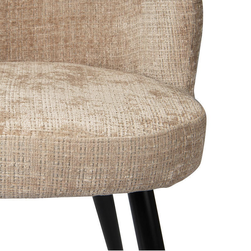 Stuhl CLOUD creme-beige mit schwarzem Gestell