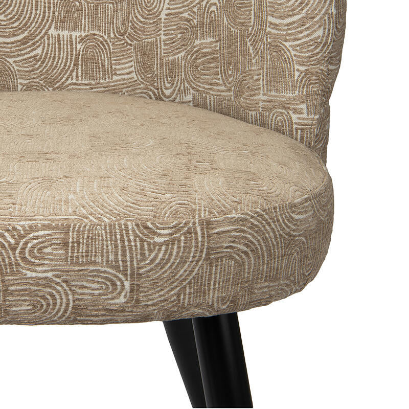 Stuhl CLOUD in Taupe mit schwarzem Gestell