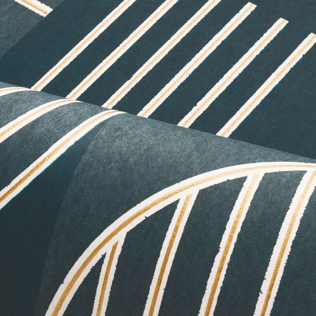 Vliesbehang met geometrisch patroon ANNÉES 30 - MARINE marineblauw