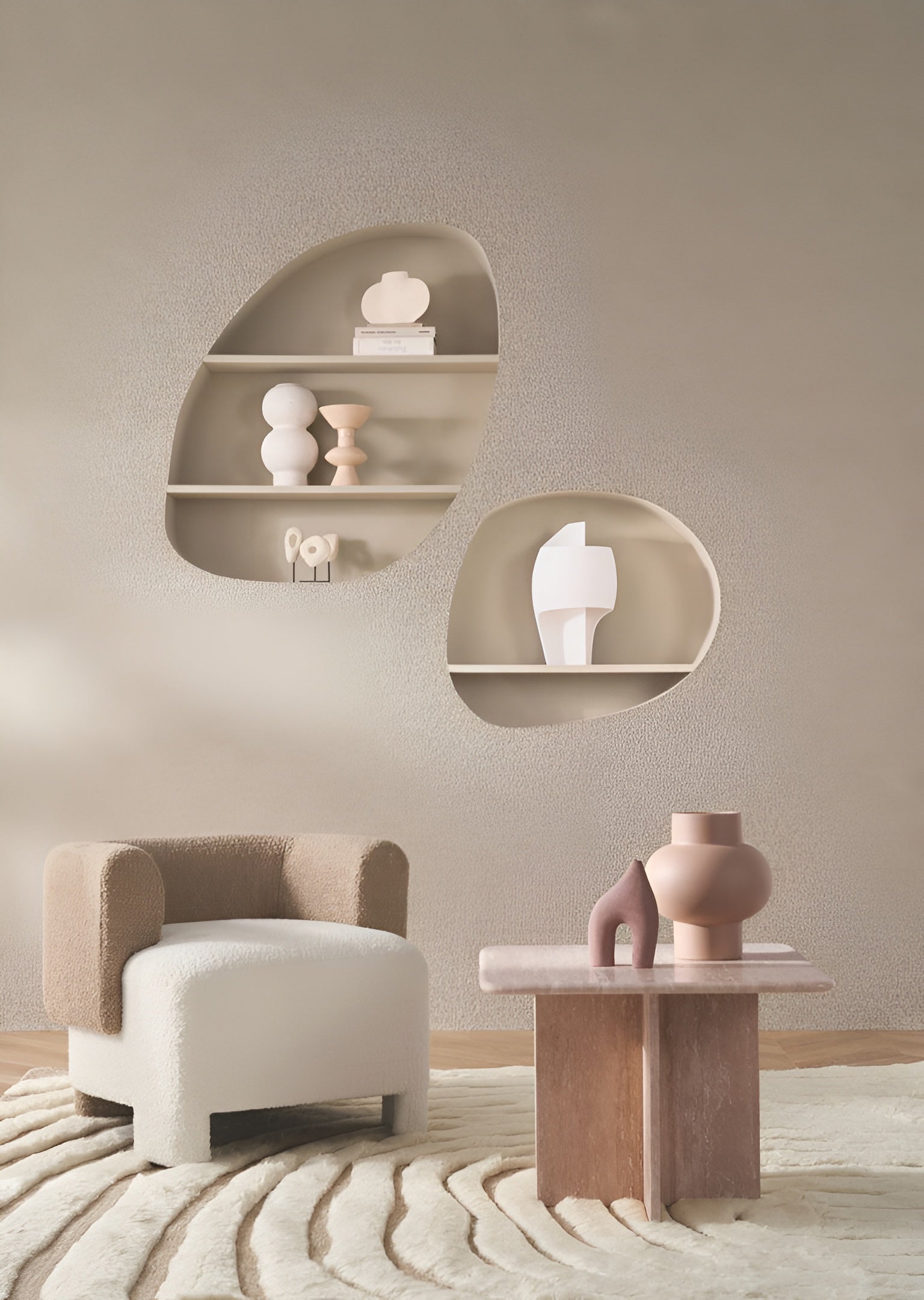 Structuurtextielbehang boucle EXQUIS - GRIS LIN grijs