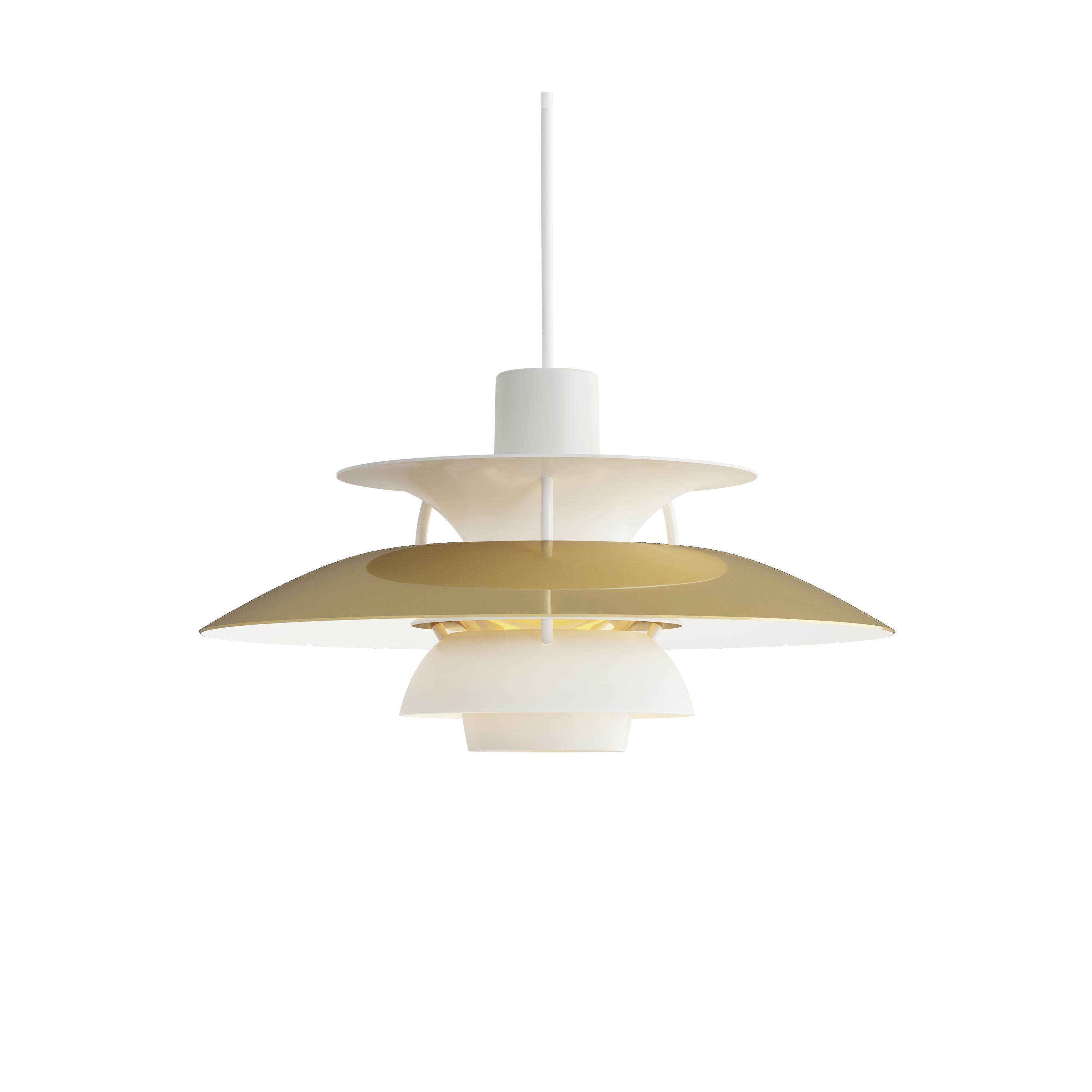 Hanglamp PH 5 wit met goud