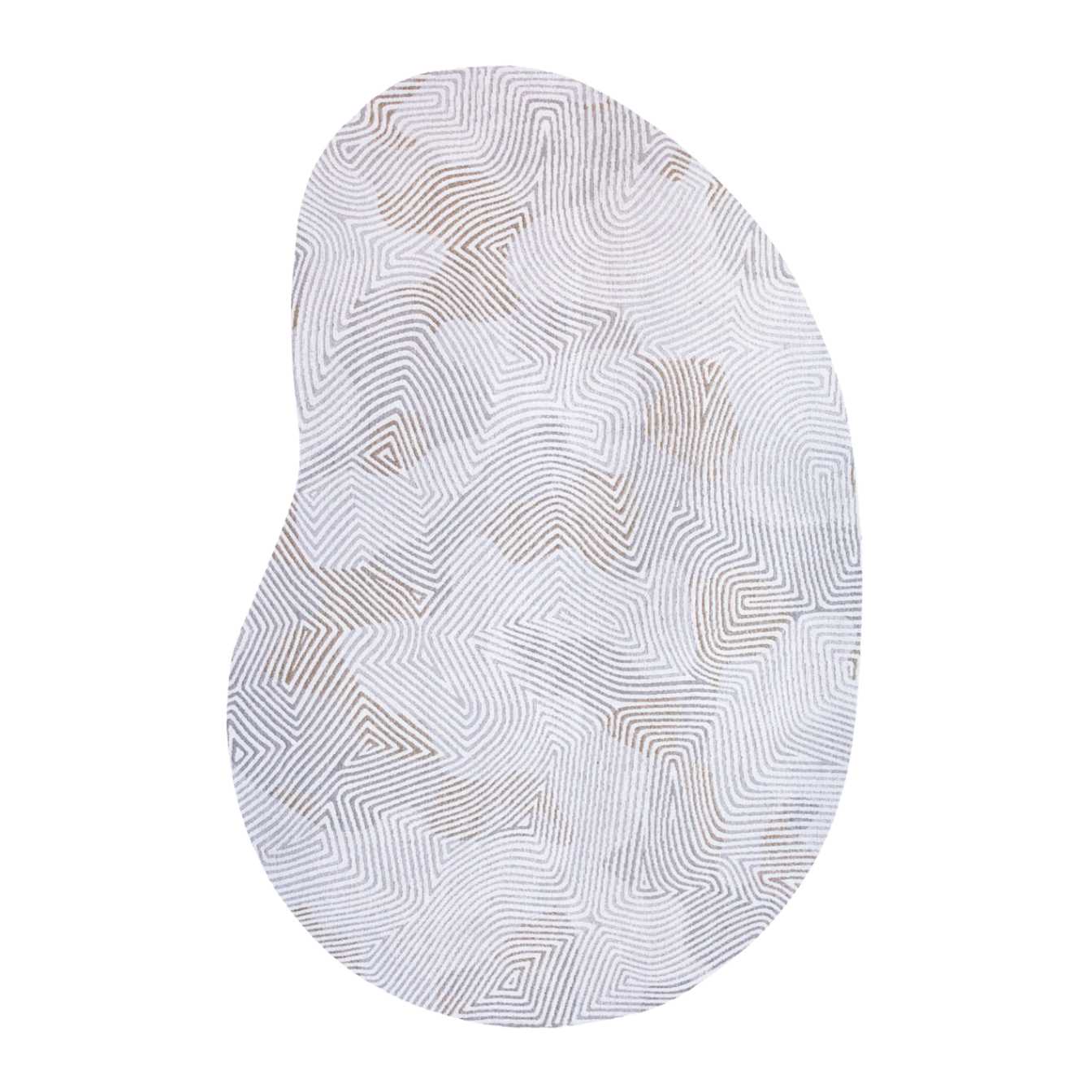 Ovale vloerkleed CORAL OYSTER WHITE wit met grijs