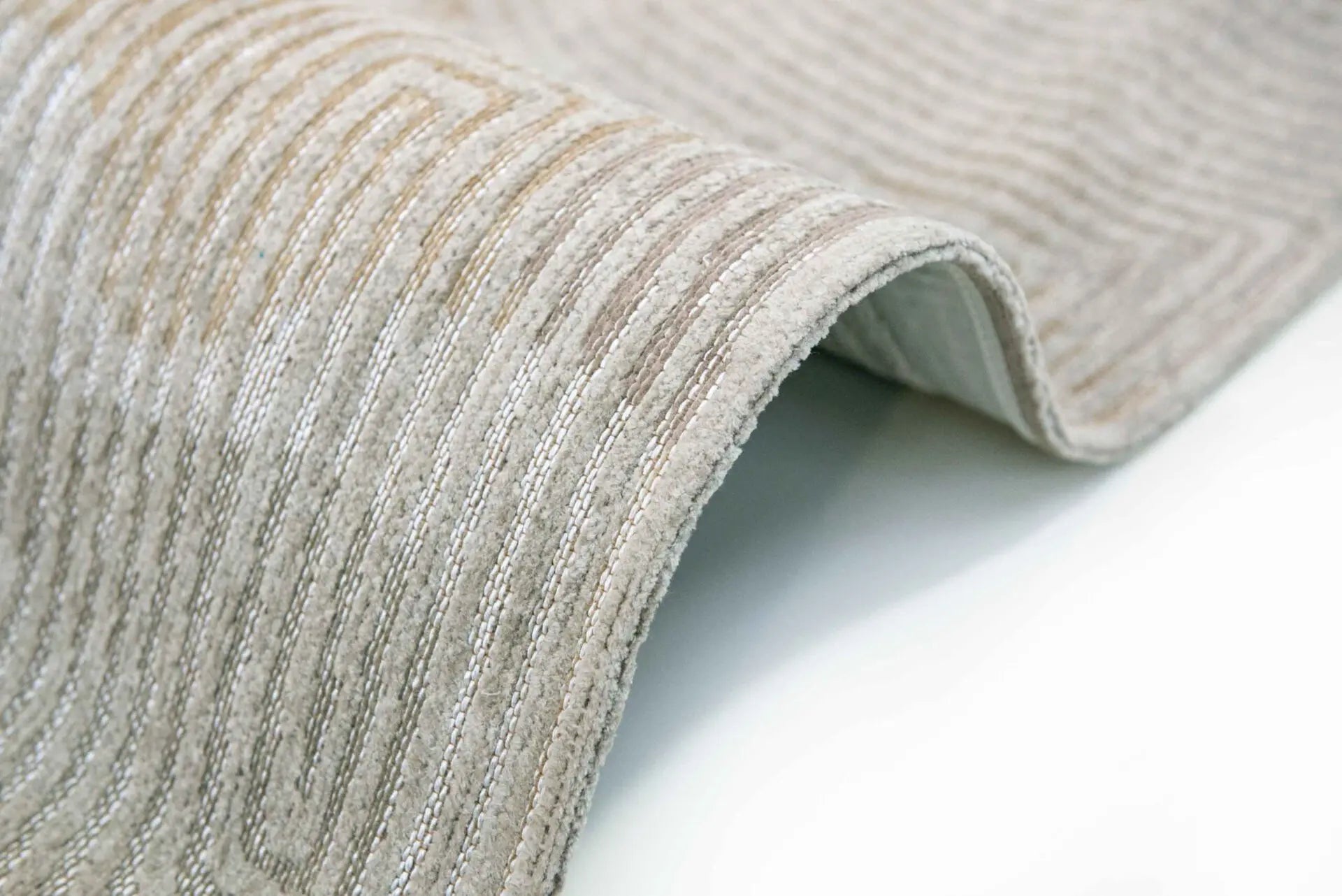 Ovaler Teppich CORAL SHELL BEIGE beige mit Weiß