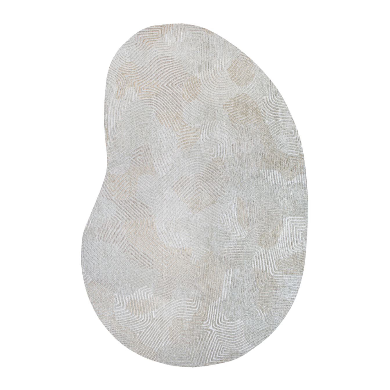 Ovaler Teppich CORAL SHELL BEIGE beige mit Weiß