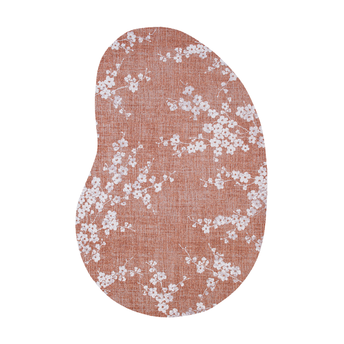 Ovale tapijt SAKURA roze met wit