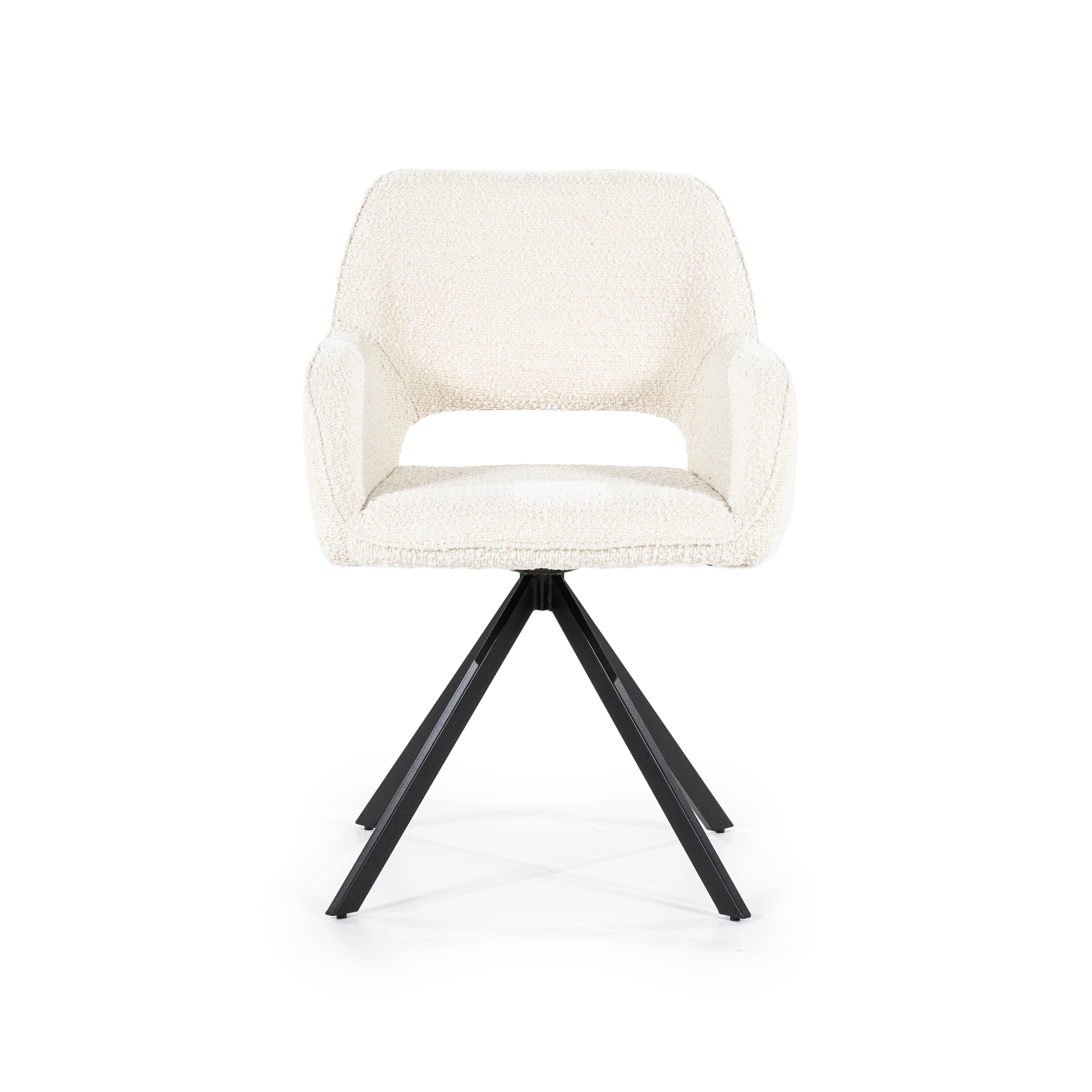 FABIO Chair Beige with Black Base