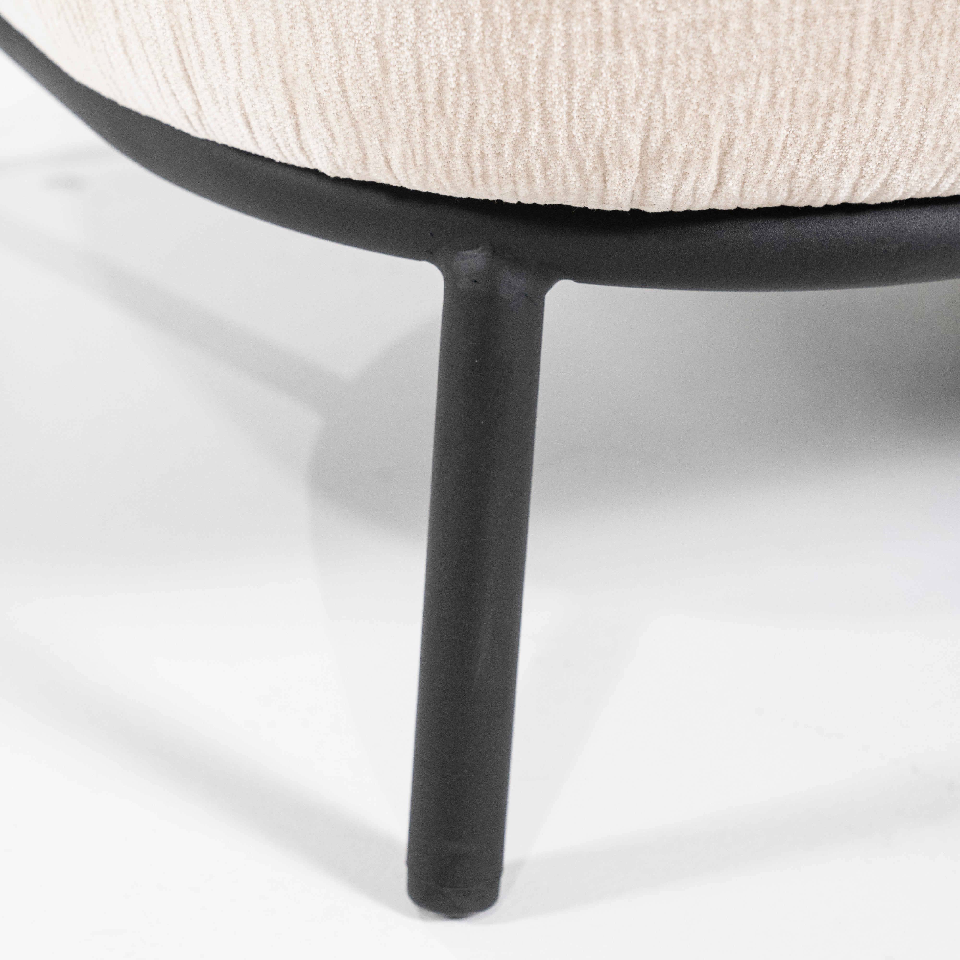 DAVID armchair in light beige with a black base