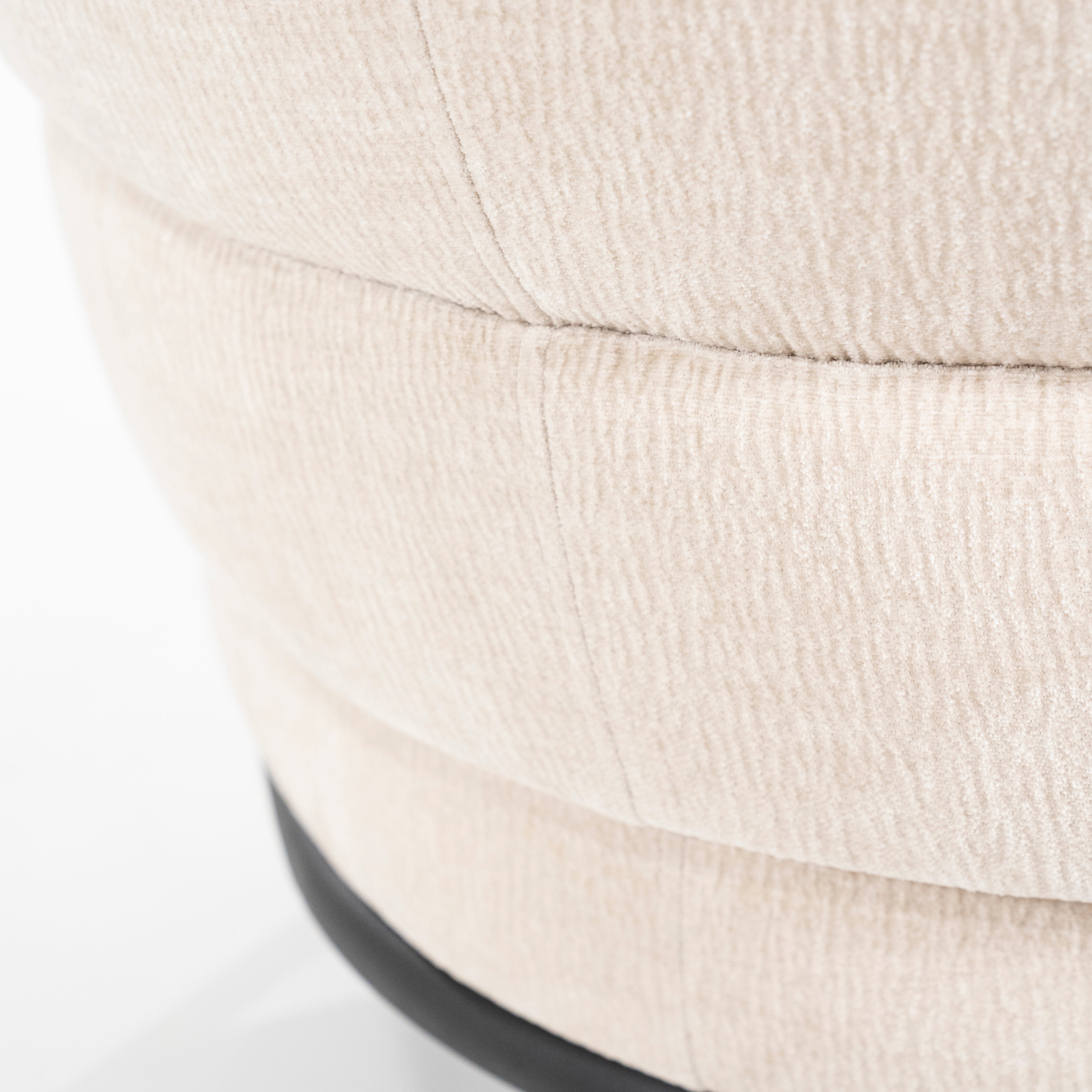 DAVID armchair in light beige with a black base