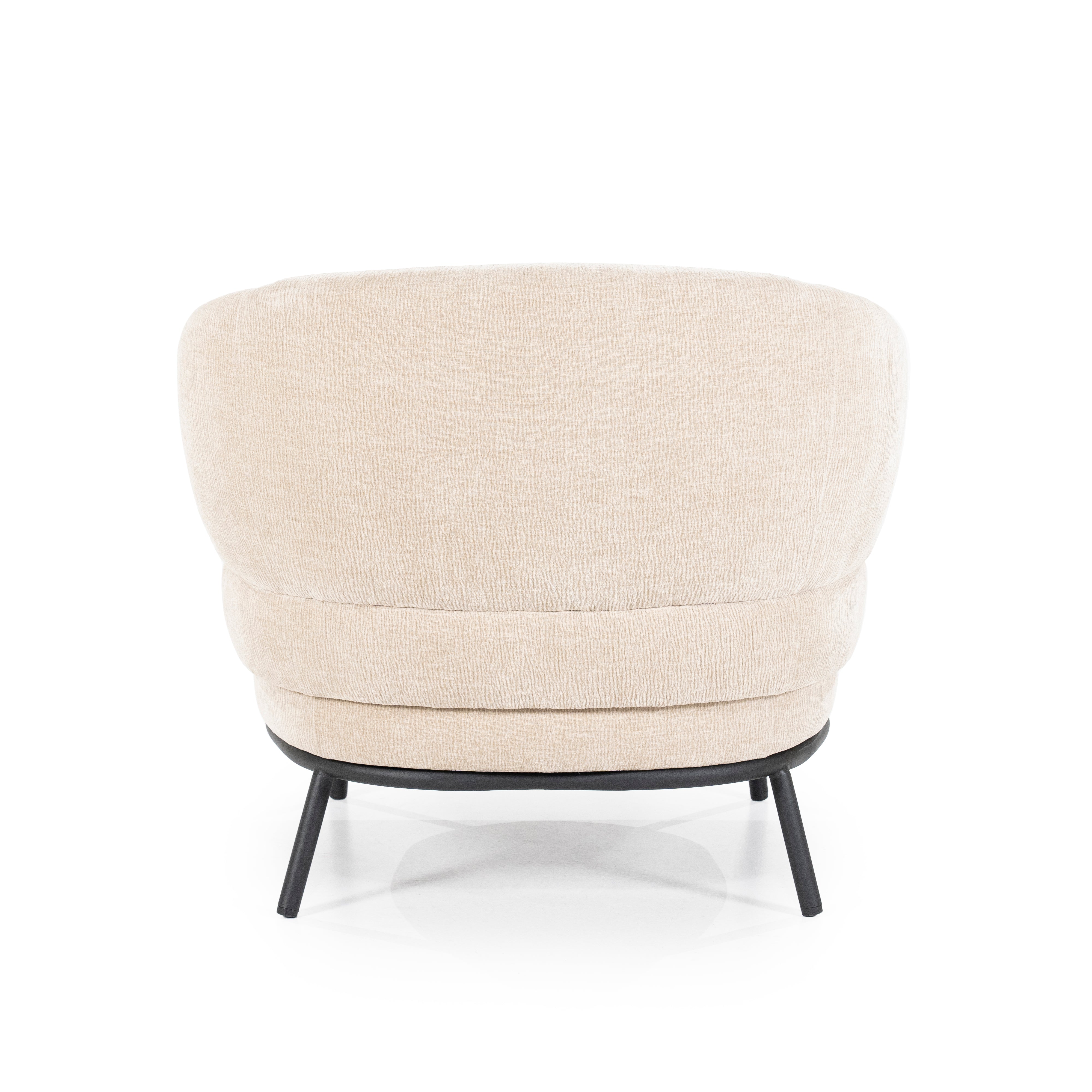DAVID beige armchair with black base