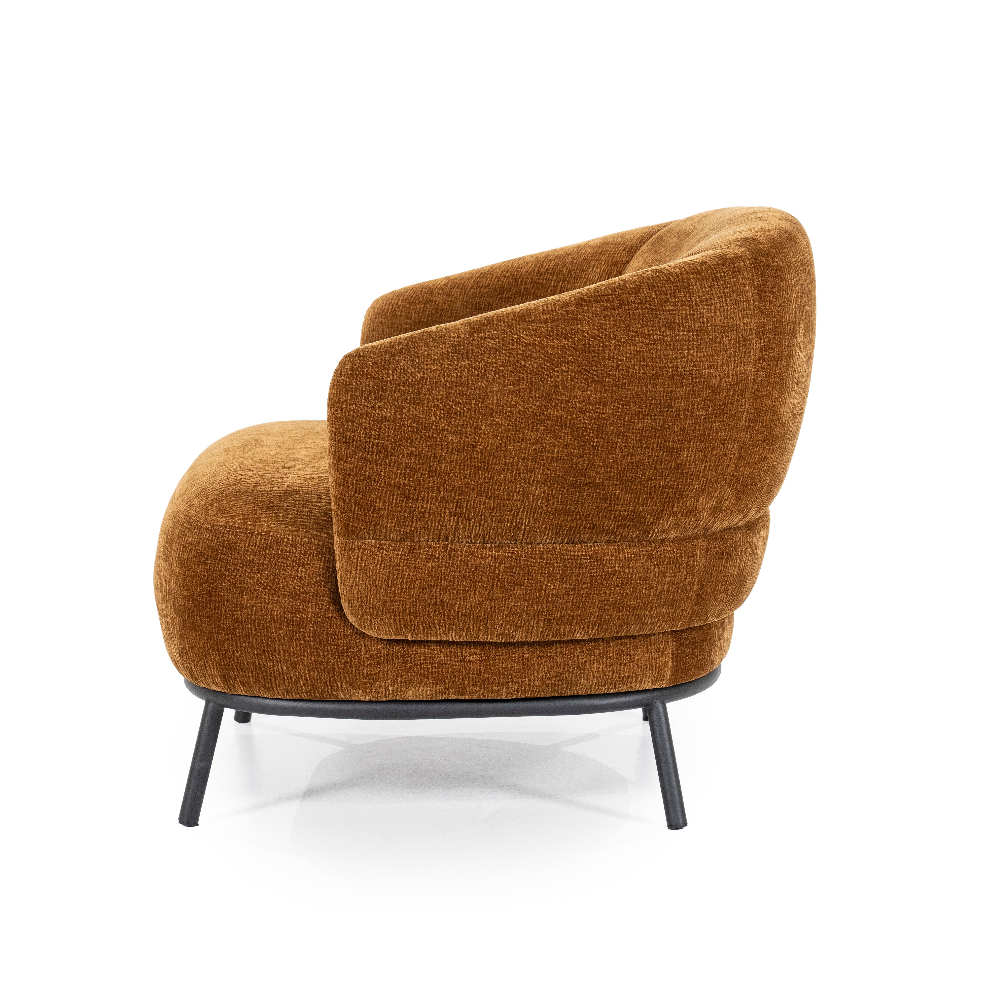 Fauteuil DAVID mosterdgeel met zwarte basis