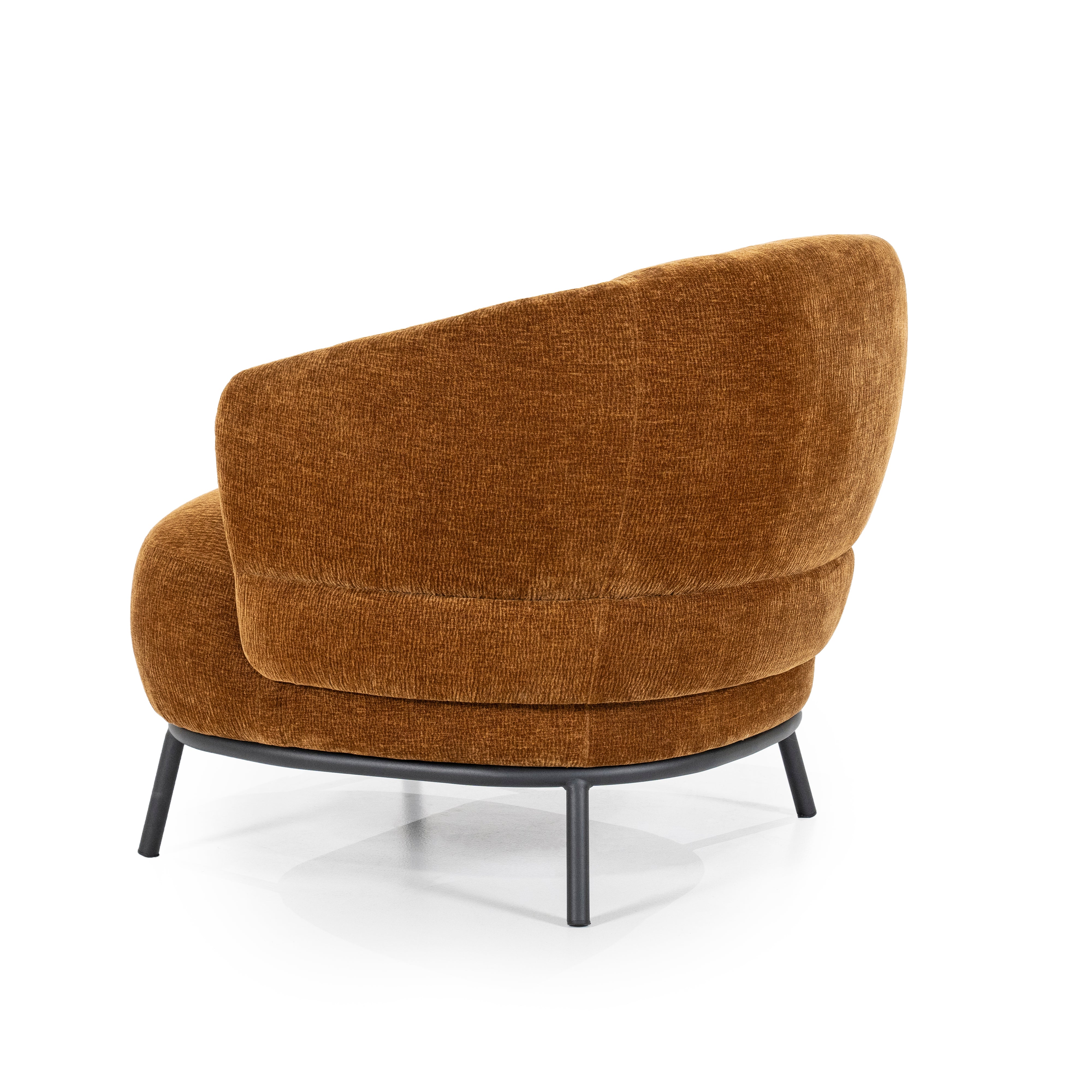 Fauteuil DAVID mosterdgeel met zwarte basis
