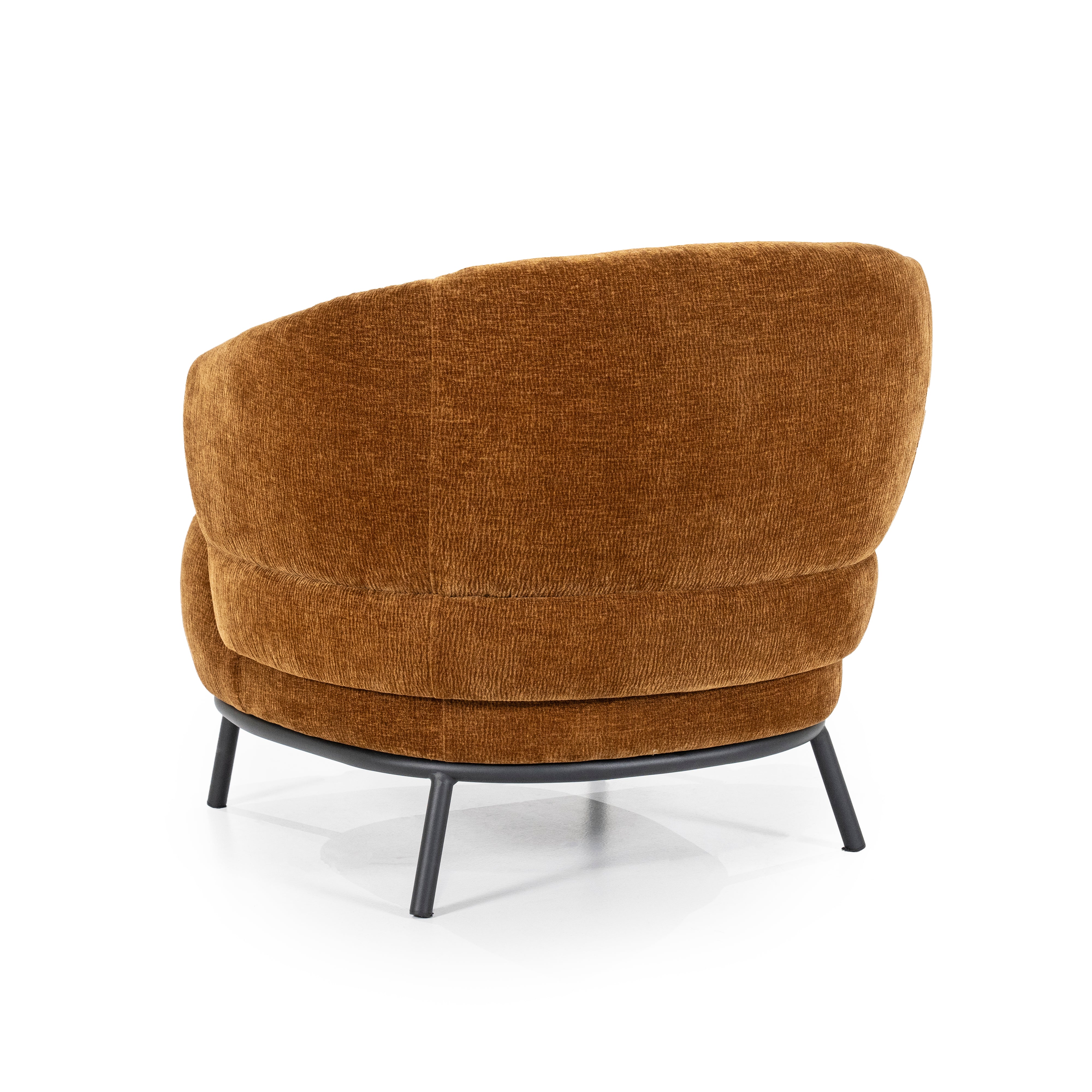 Fauteuil DAVID mosterdgeel met zwarte basis
