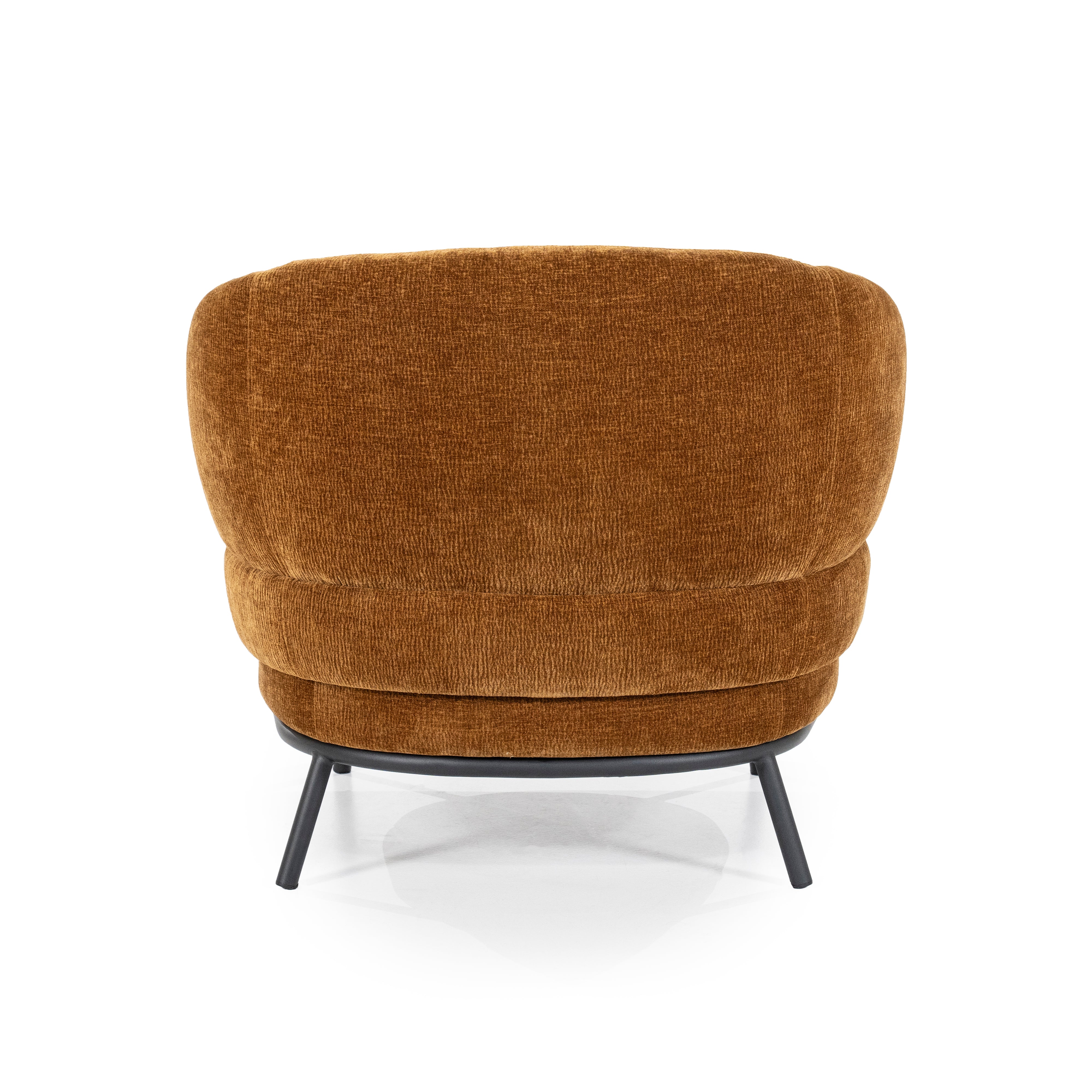Fauteuil DAVID mosterdgeel met zwarte basis
