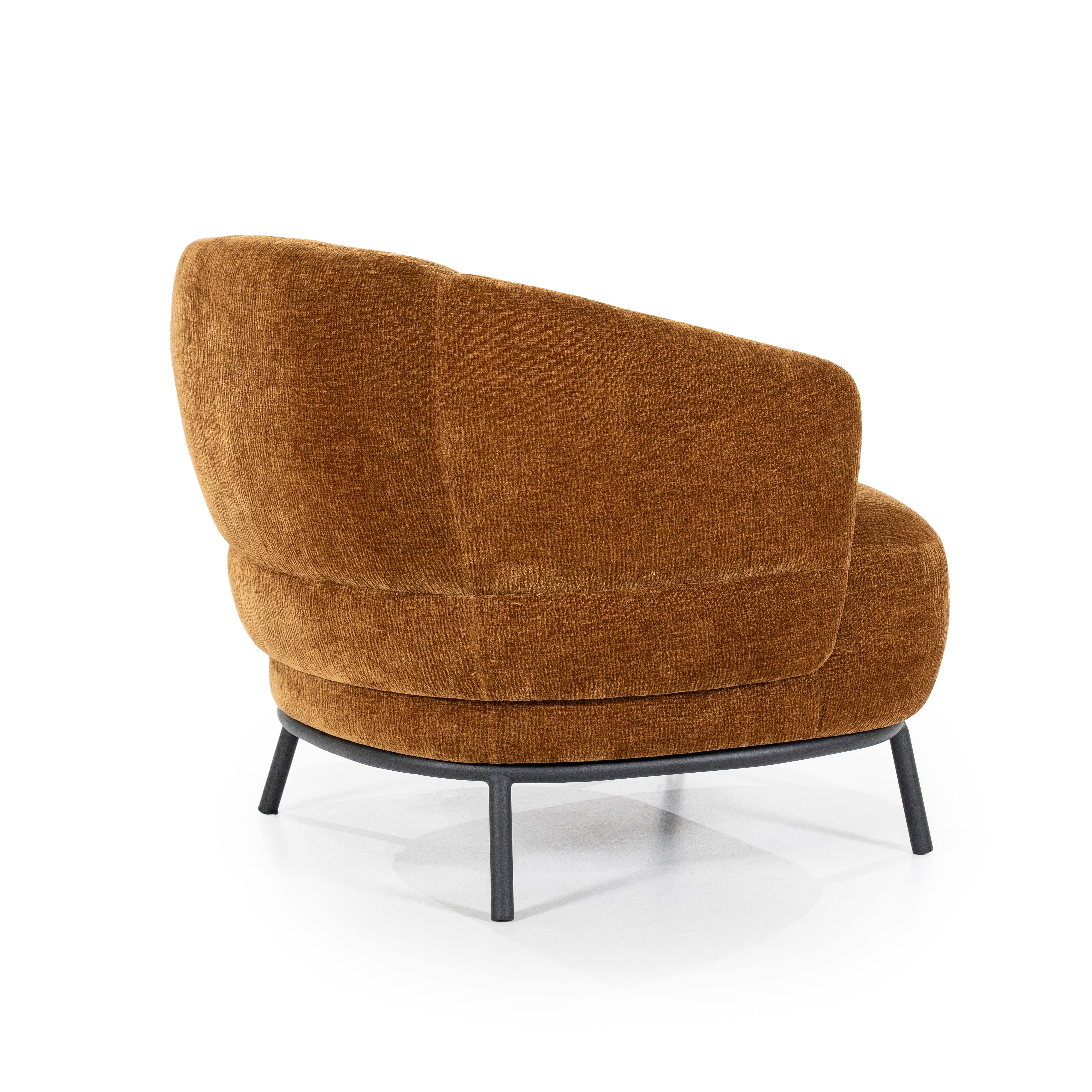 Fauteuil DAVID mosterdgeel met zwarte basis