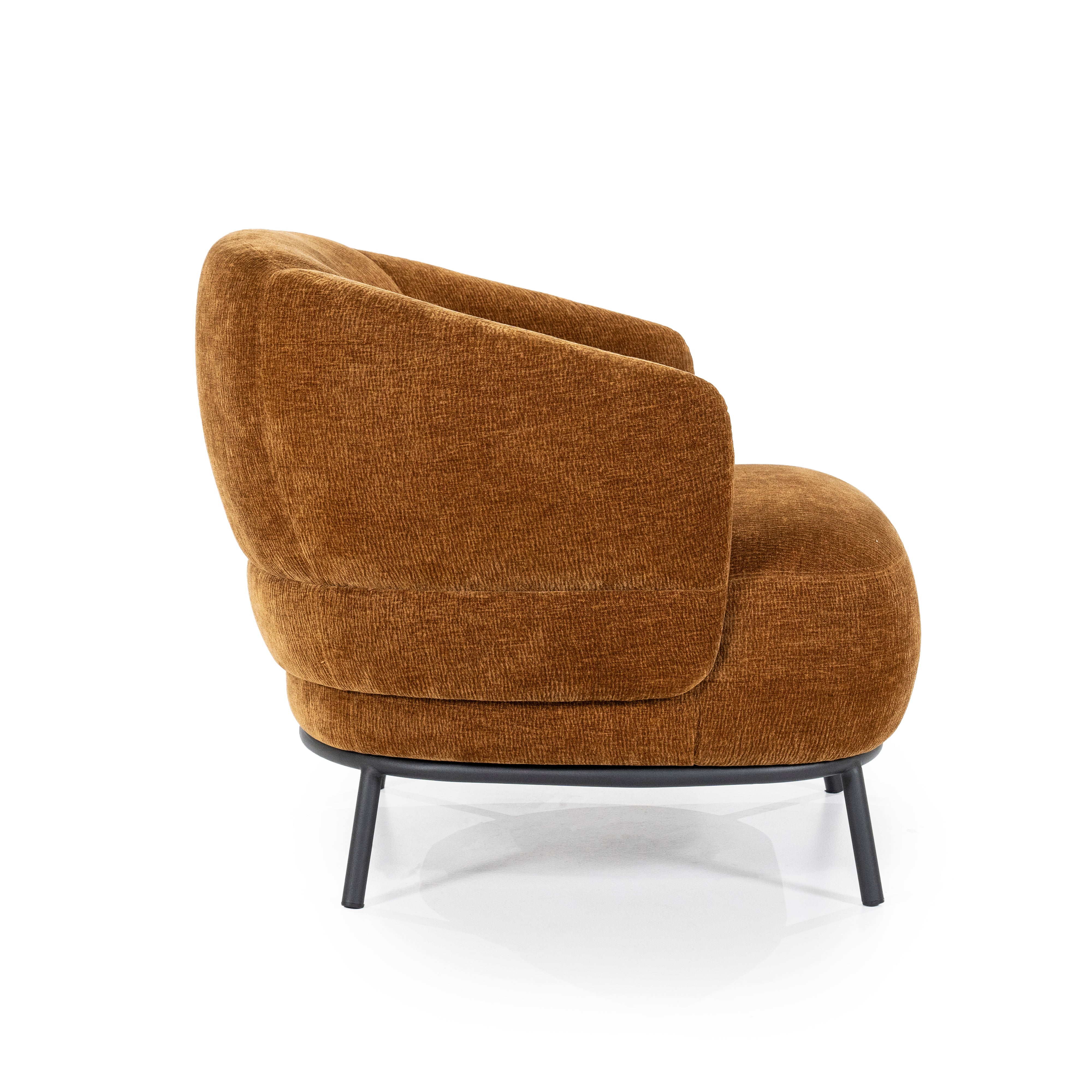 Fauteuil DAVID mosterdgeel met zwarte basis