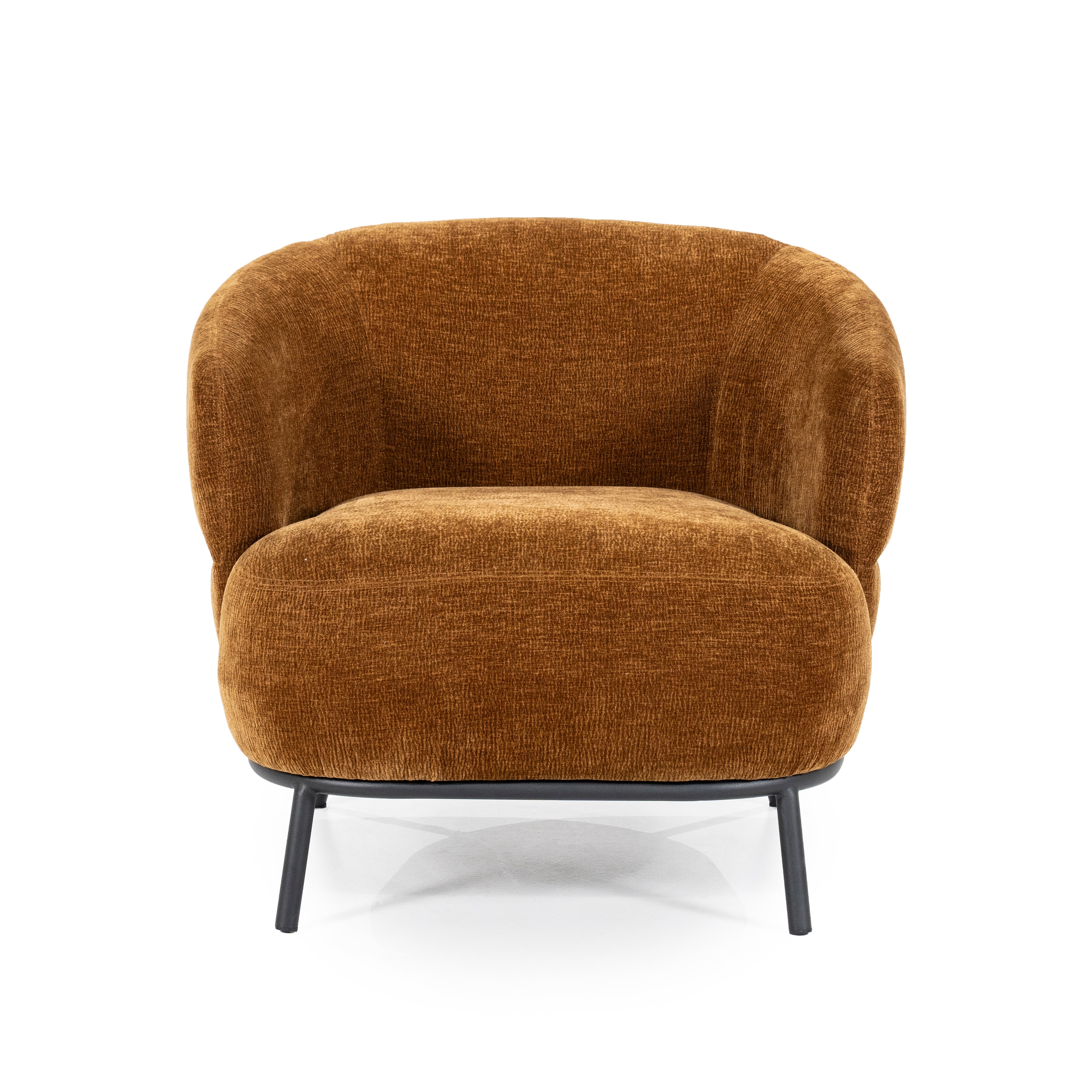 Fauteuil DAVID mosterdgeel met zwarte basis