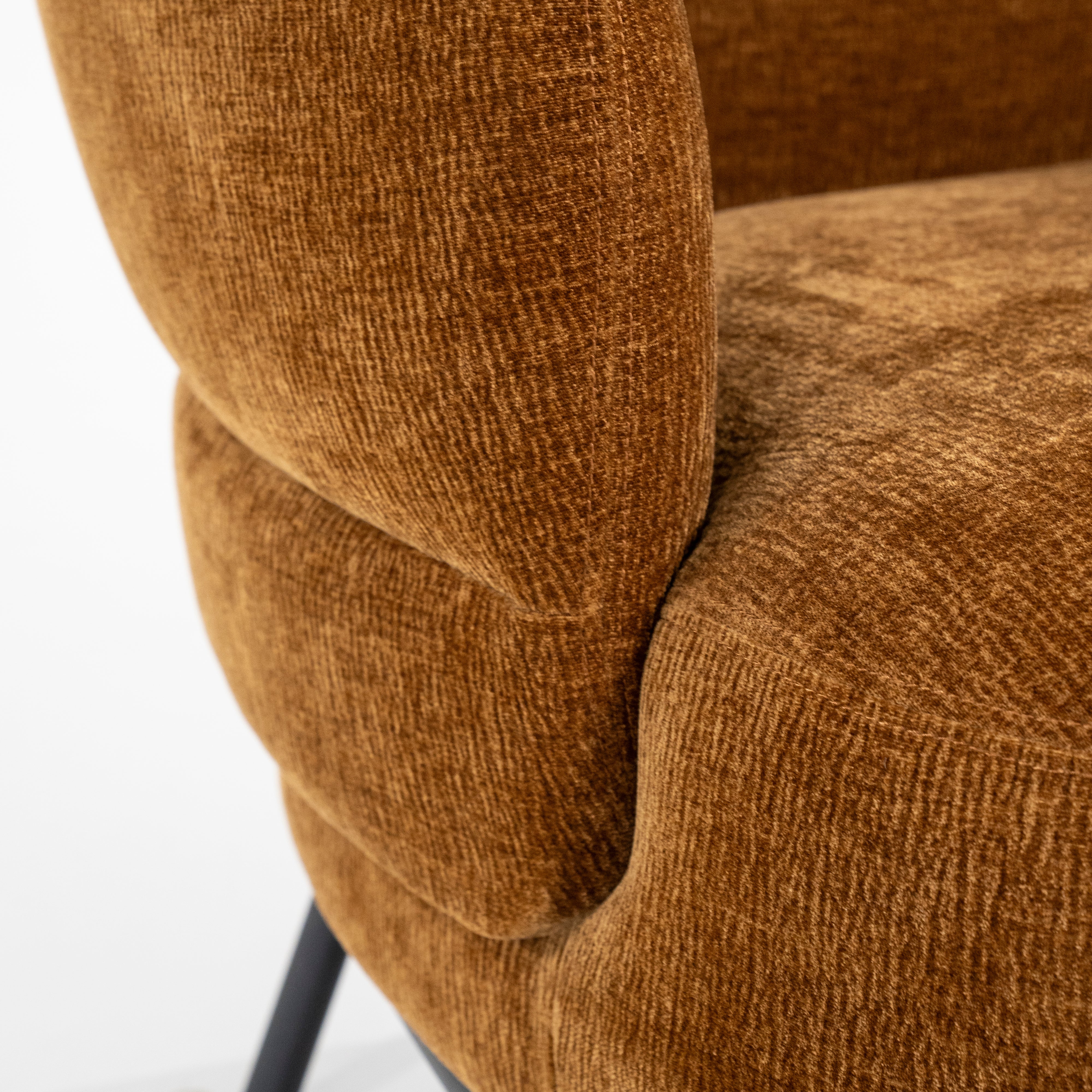 Fauteuil DAVID mosterdgeel met zwarte basis