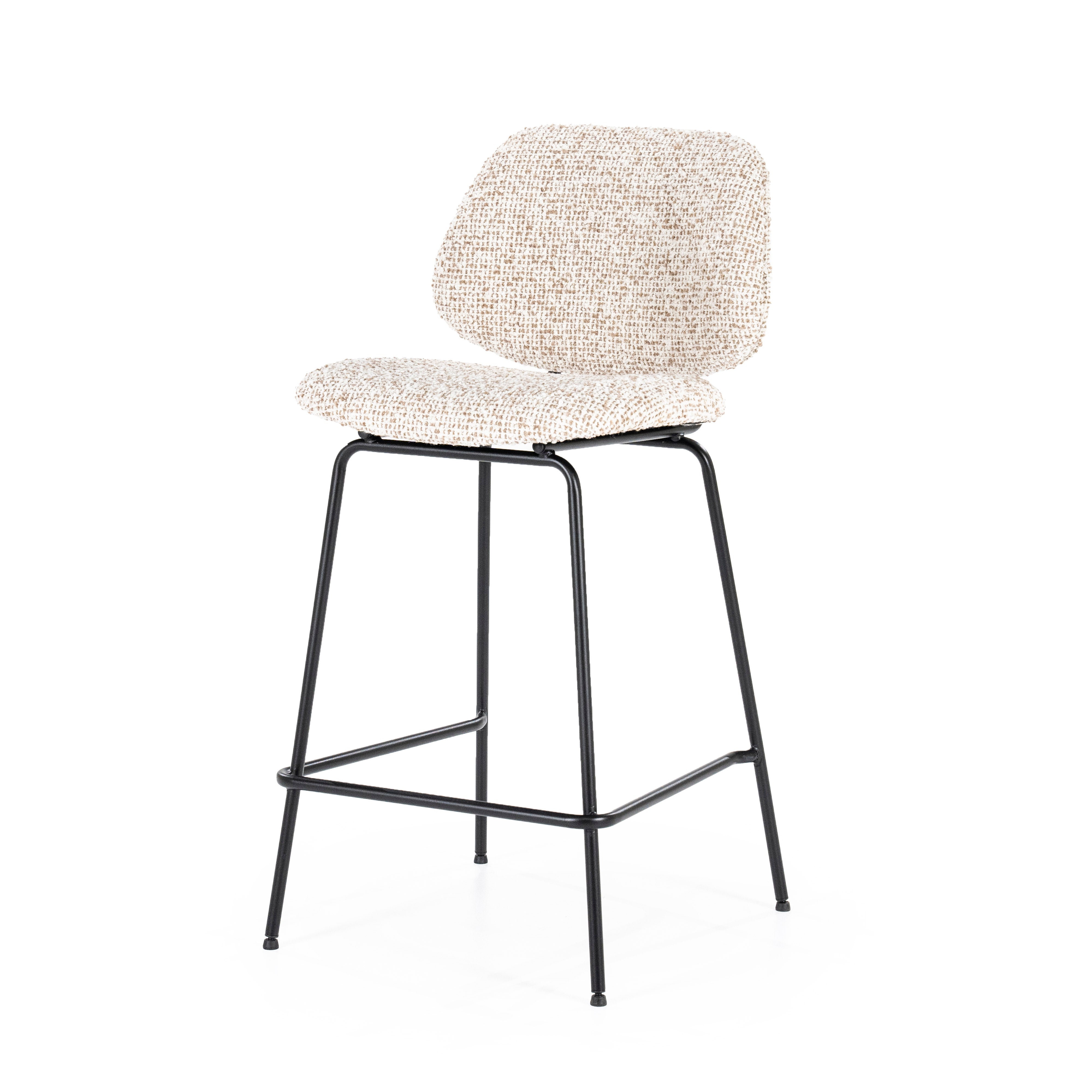 Hocker JON beige met zwarte basis