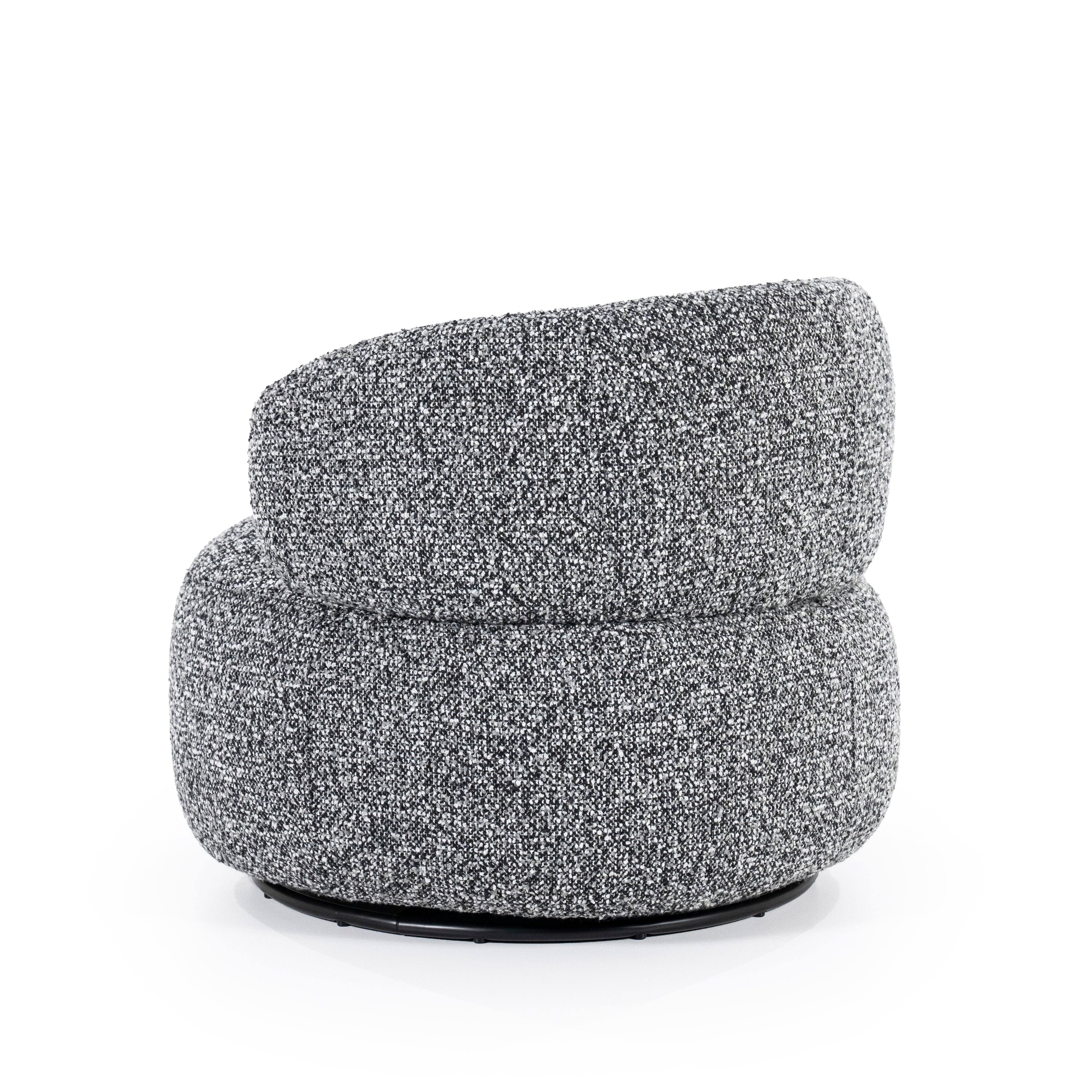 Fauteuil MAEVE zwart-wit gemêleerd