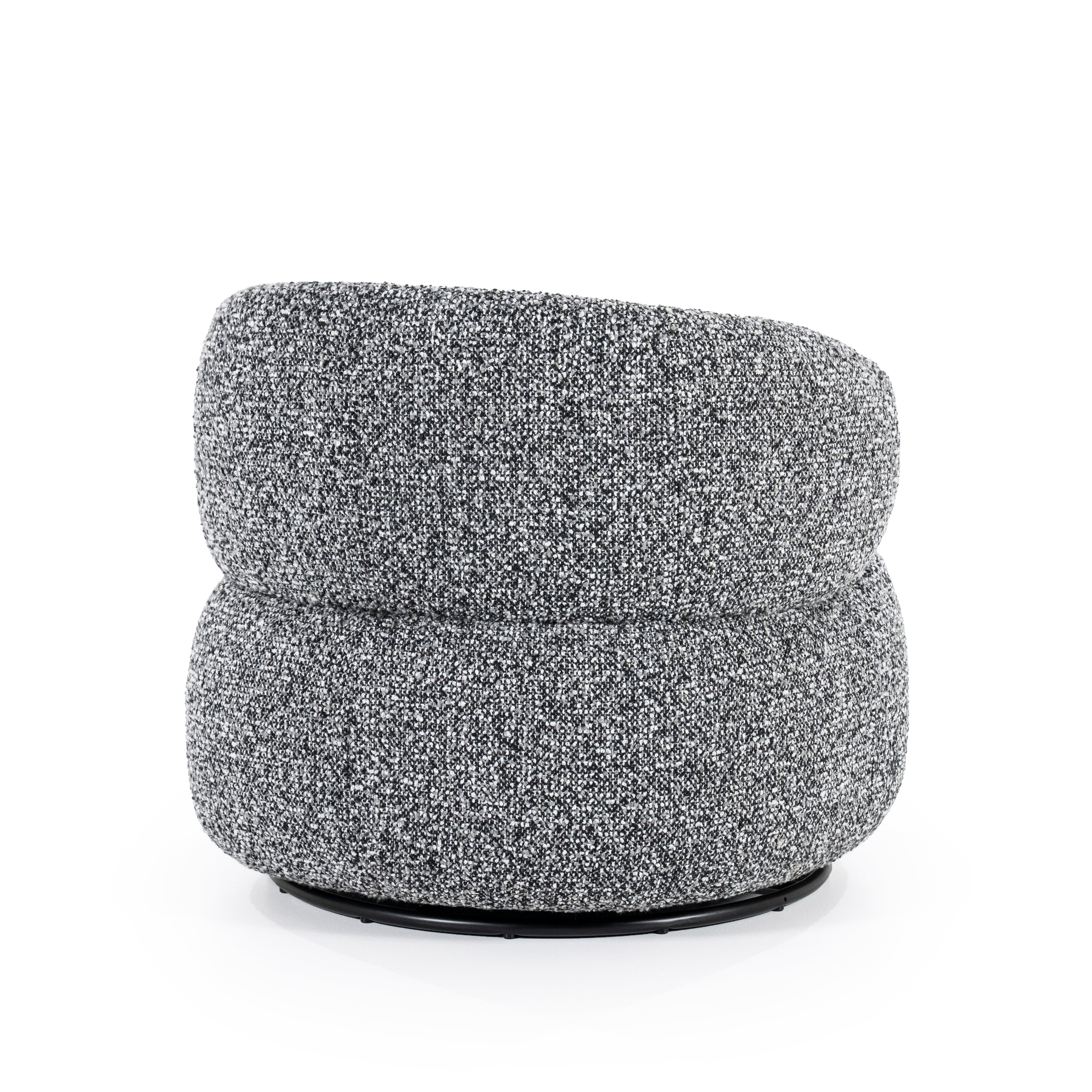 Fauteuil MAEVE zwart-wit gemêleerd