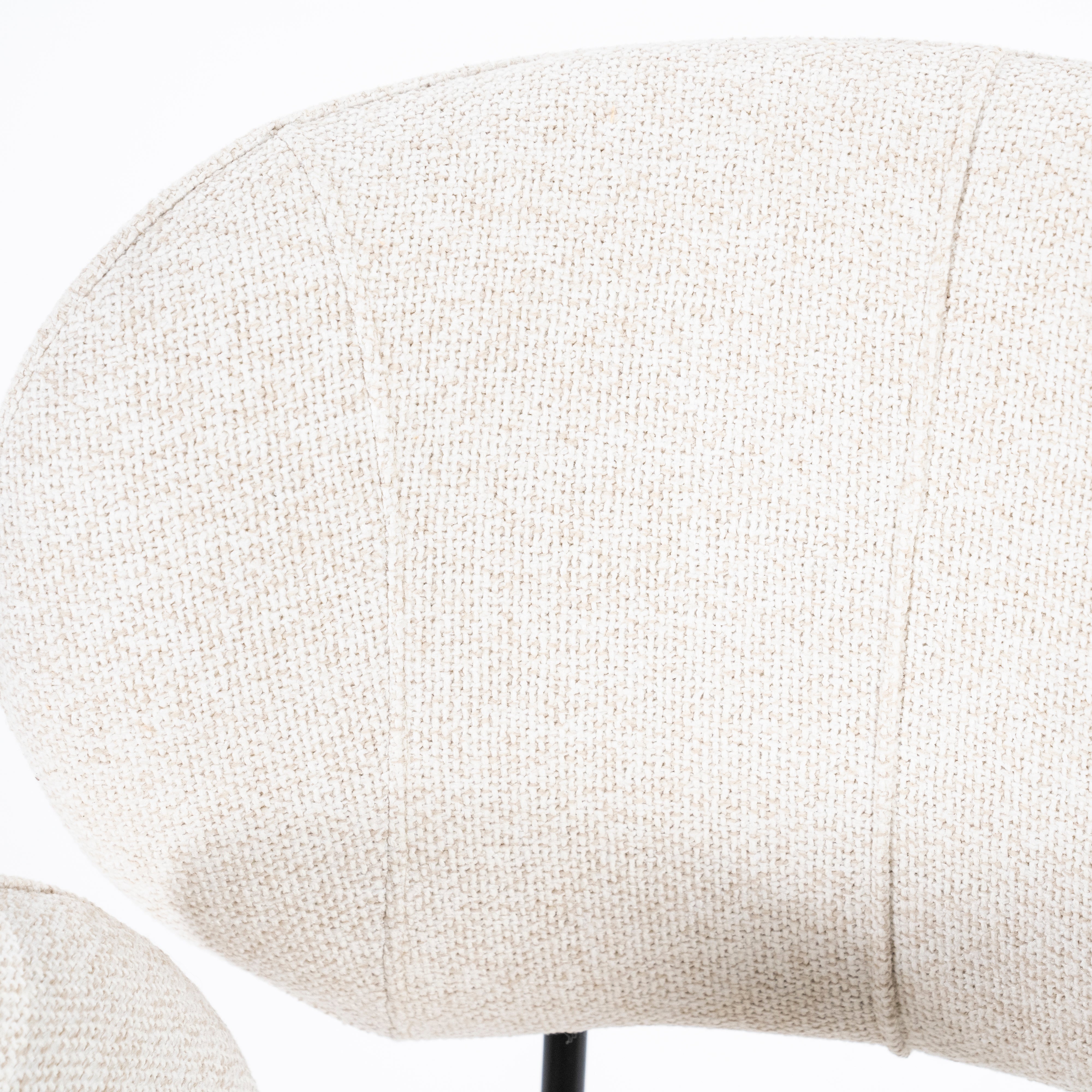 ROSALIN Cream Chair with Black Base