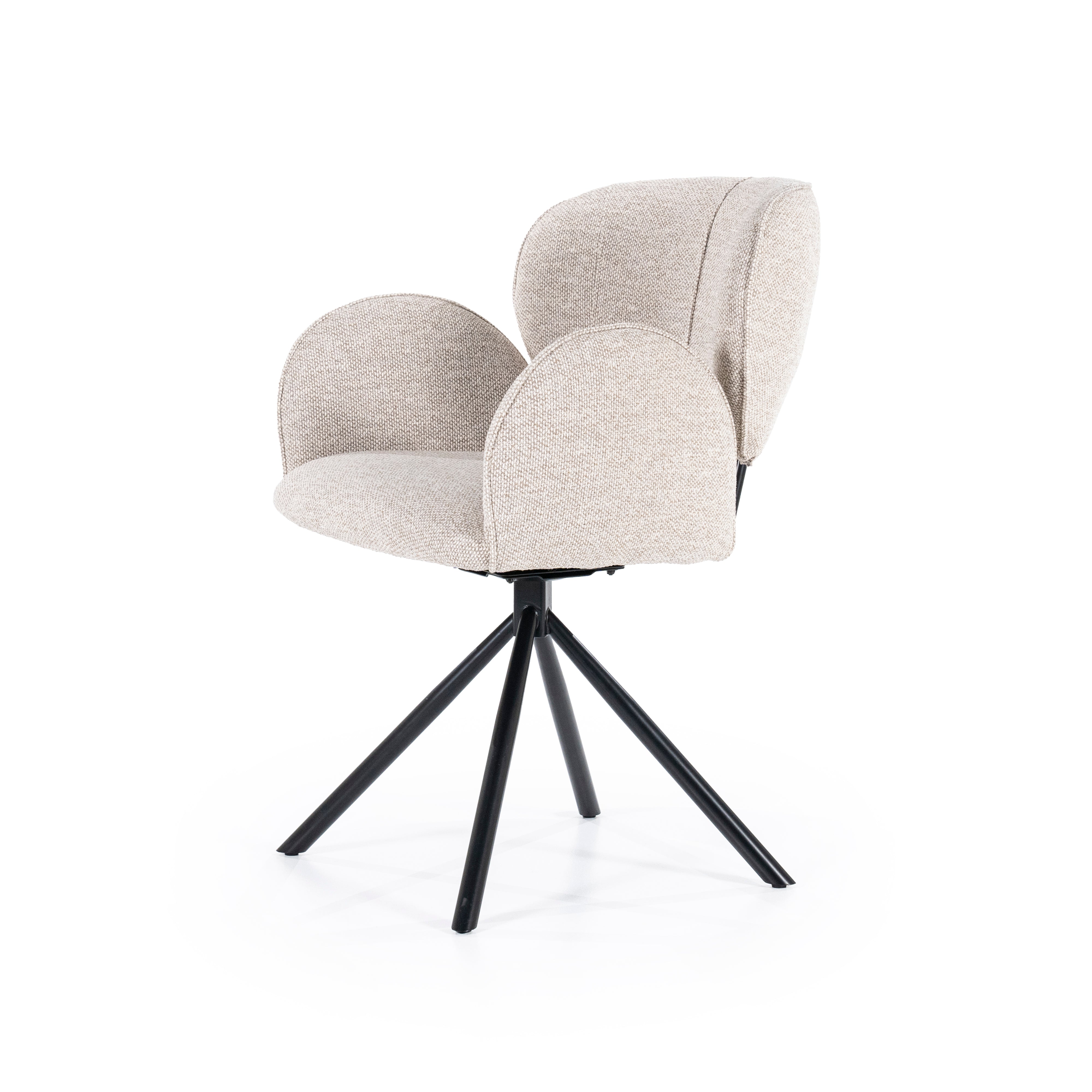 ROSALIN Chair Beige with Black Base