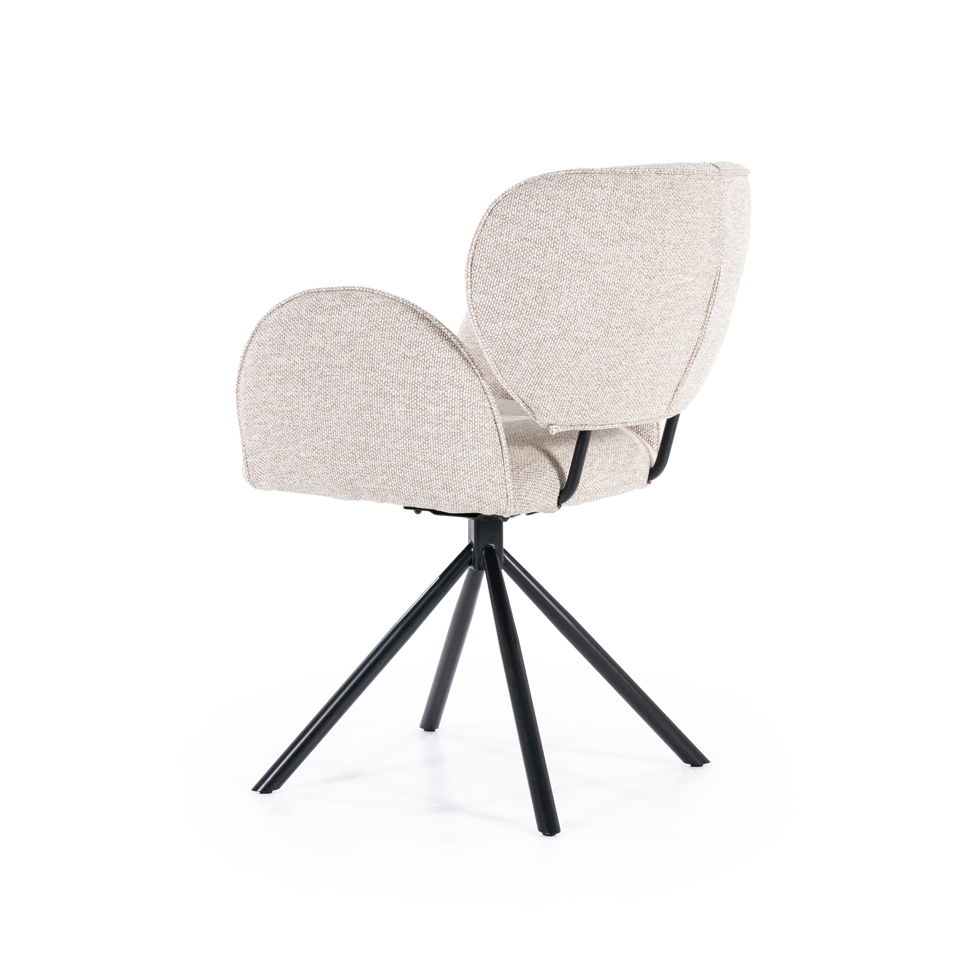 ROSALIN Chair Beige with Black Base