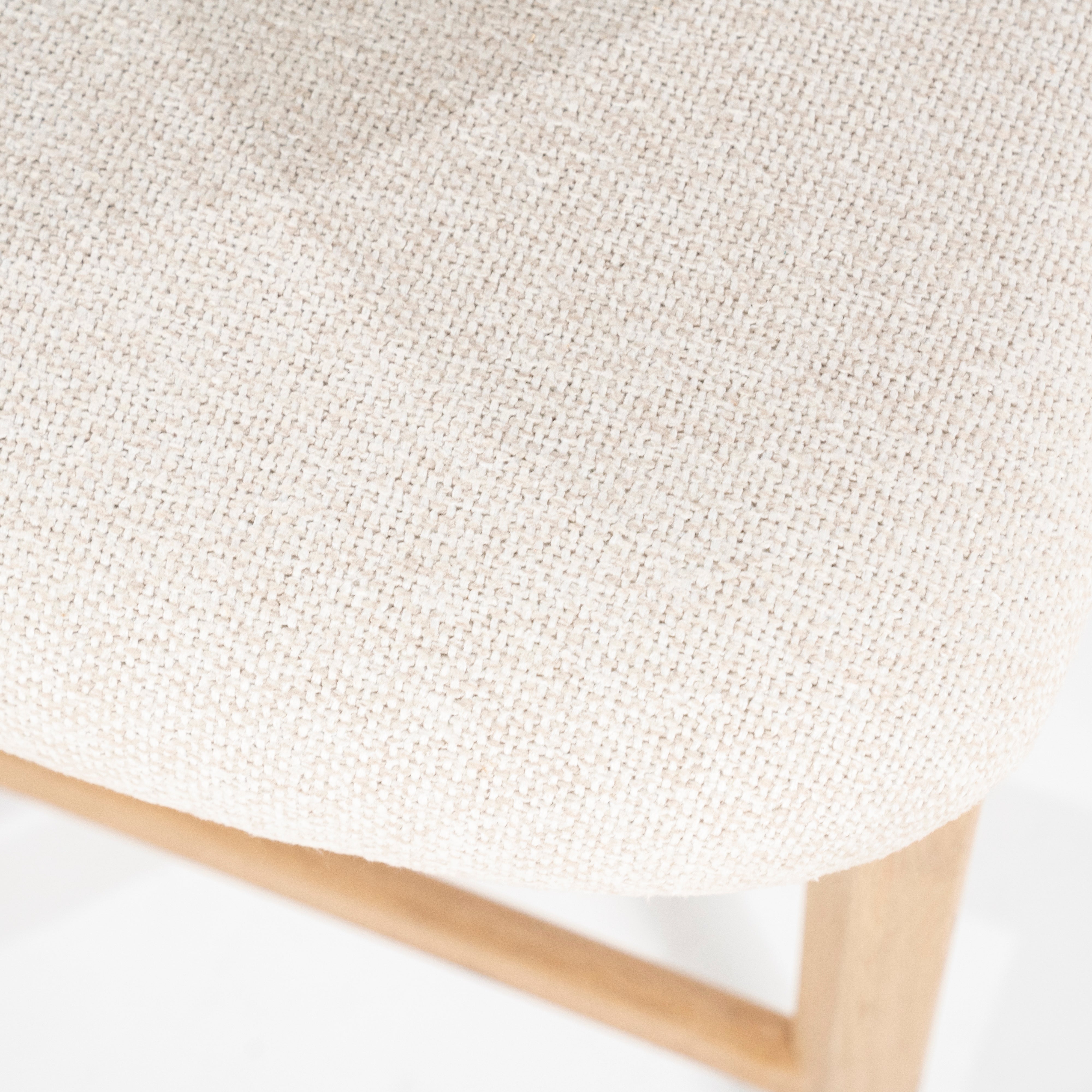 MIKKY Beige Stool with Oak Base