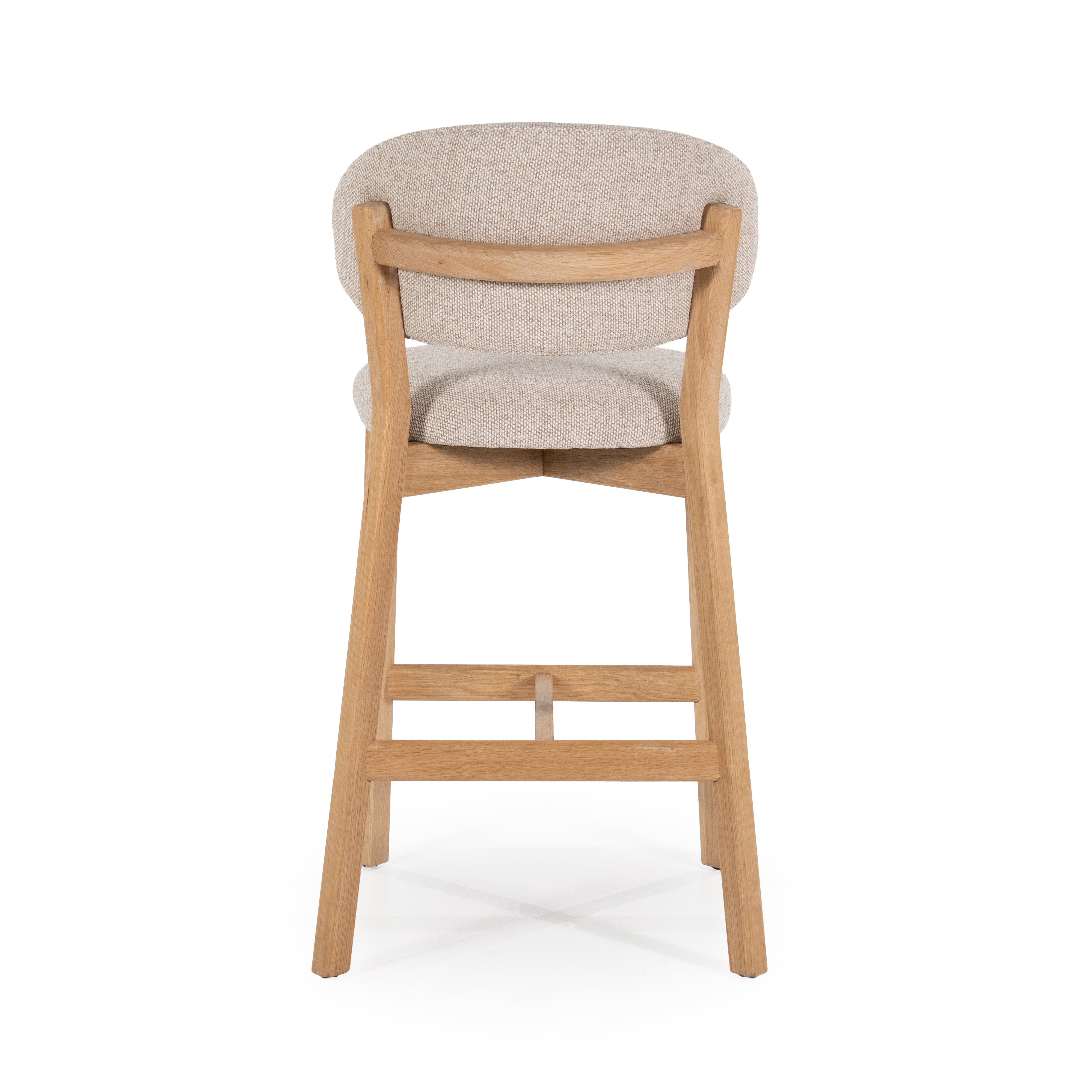 MIKKY taupe stool with oak base