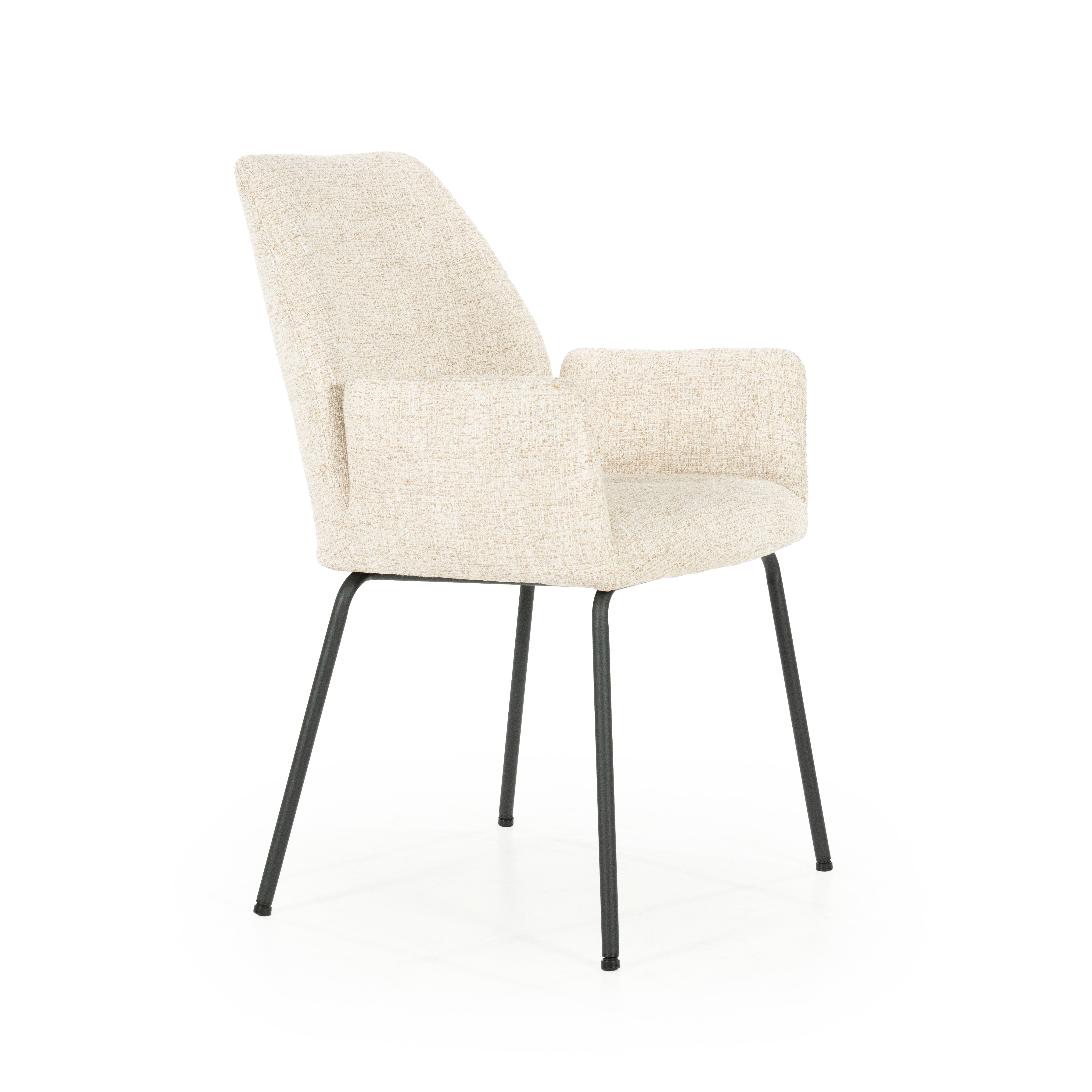 Stuhl INDY creme mit schwarzem Gestell