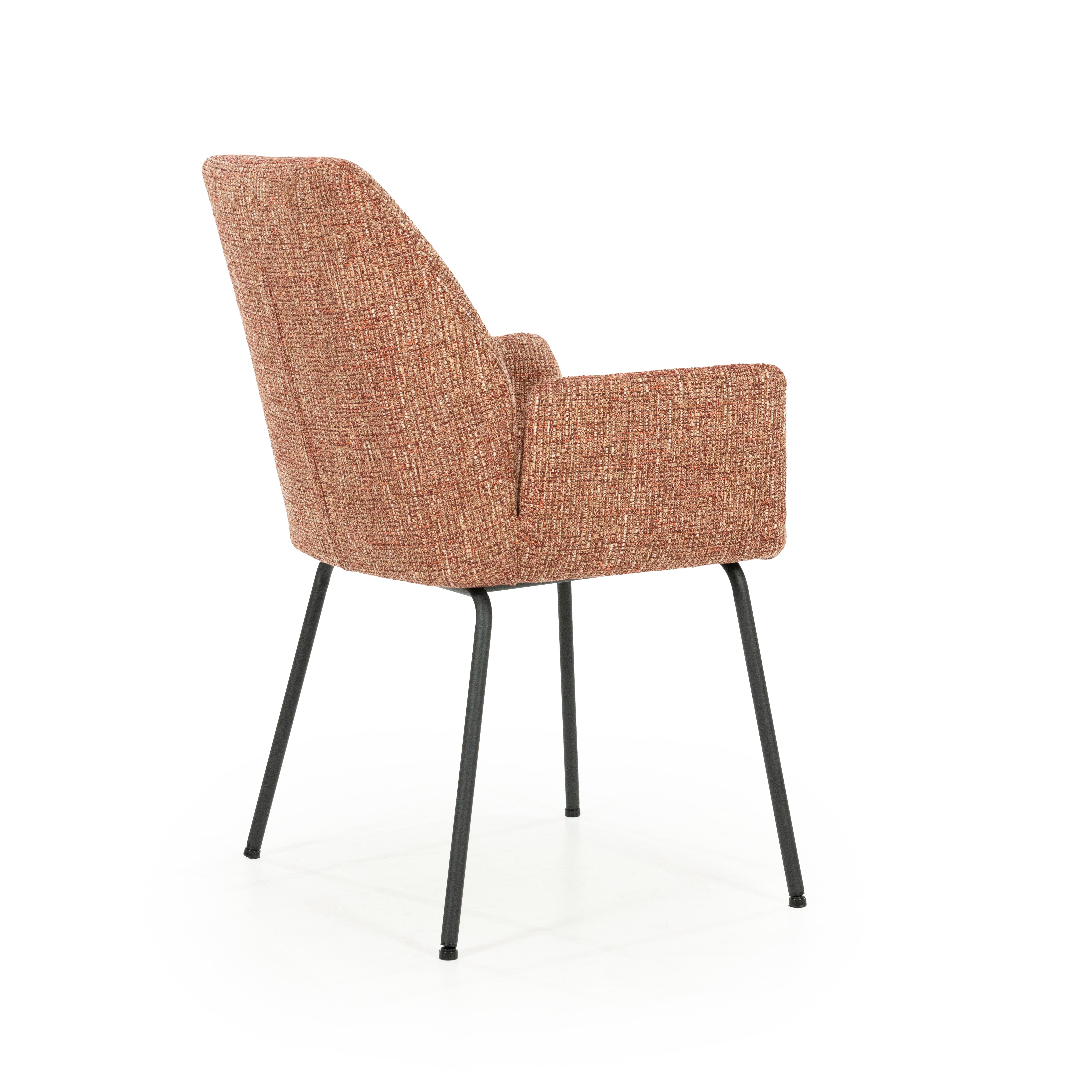 Stuhl INDY Terrakotta mit schwarzem Gestell