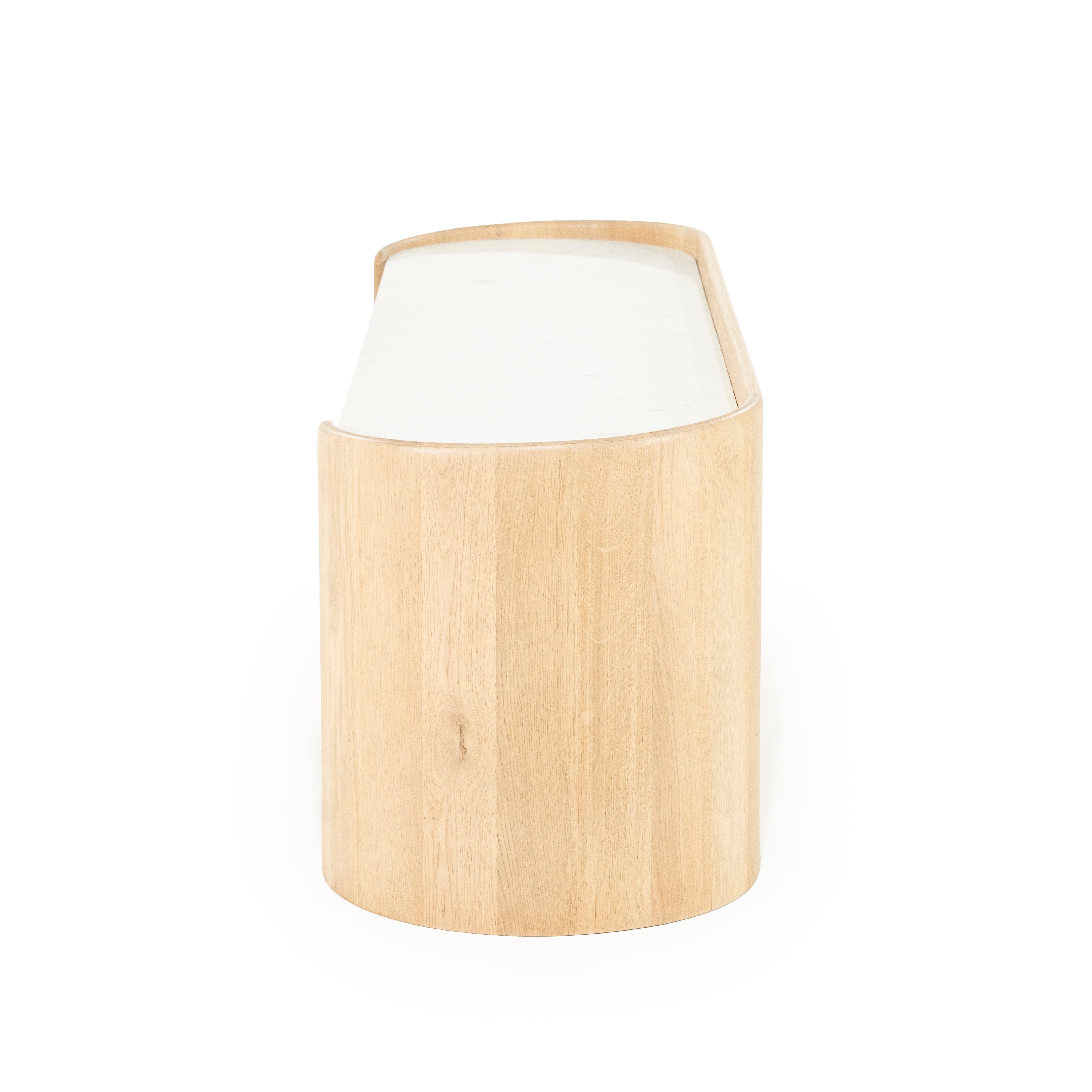 RTV-kast DON van eikenhout met marmeren blad