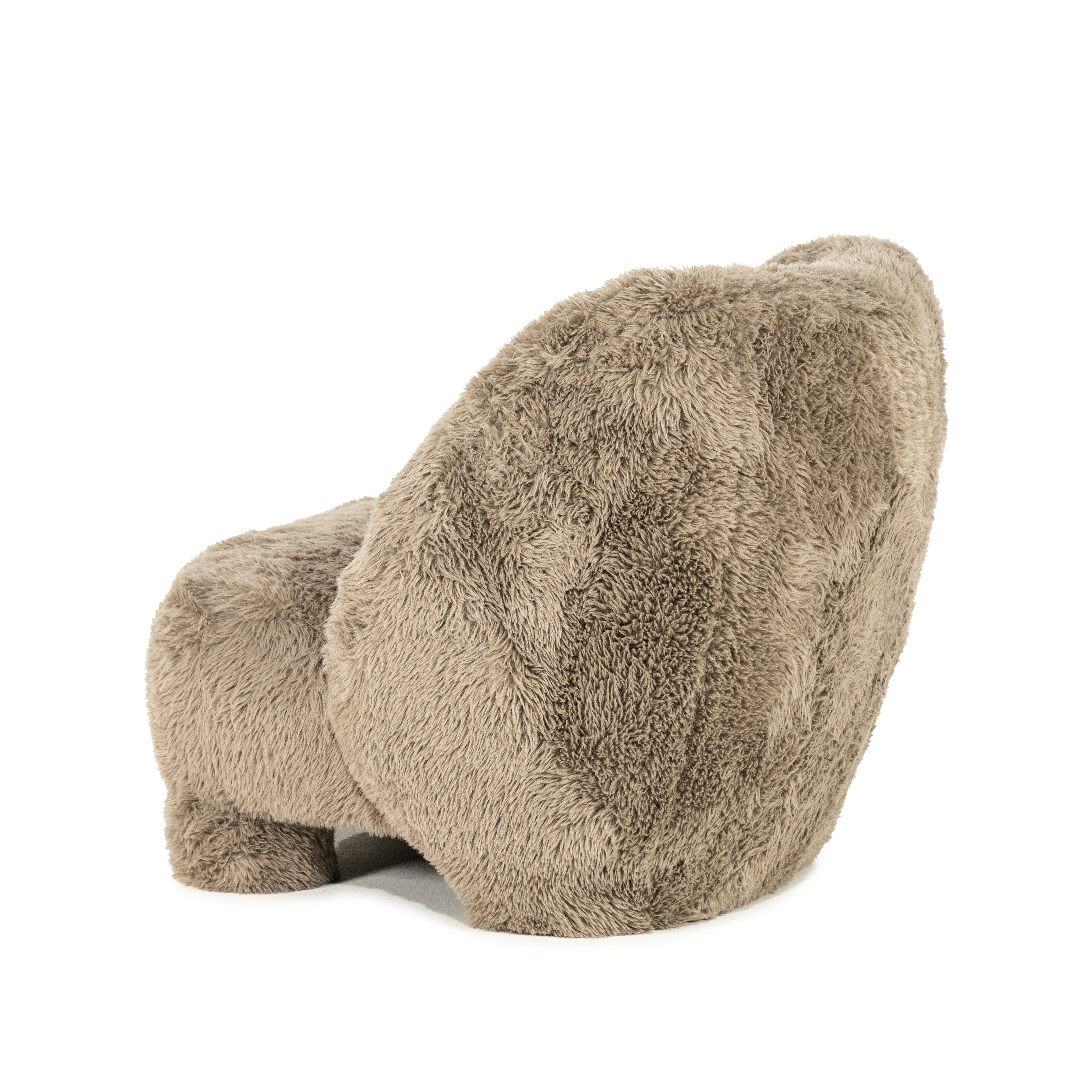 Fauteuil SAMSON met taupekleurige vacht