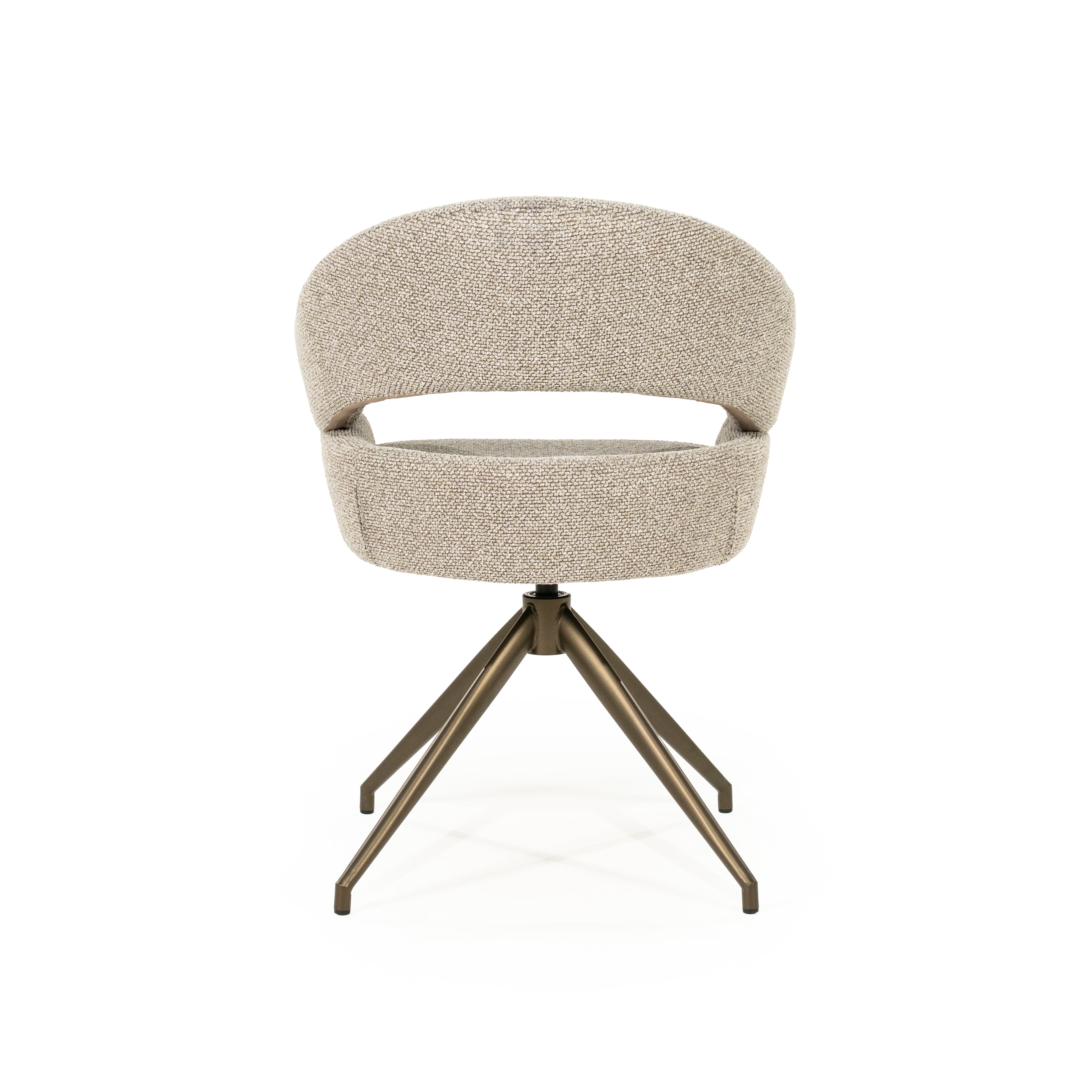 HAILEY taupe swivel chair with dark brown base