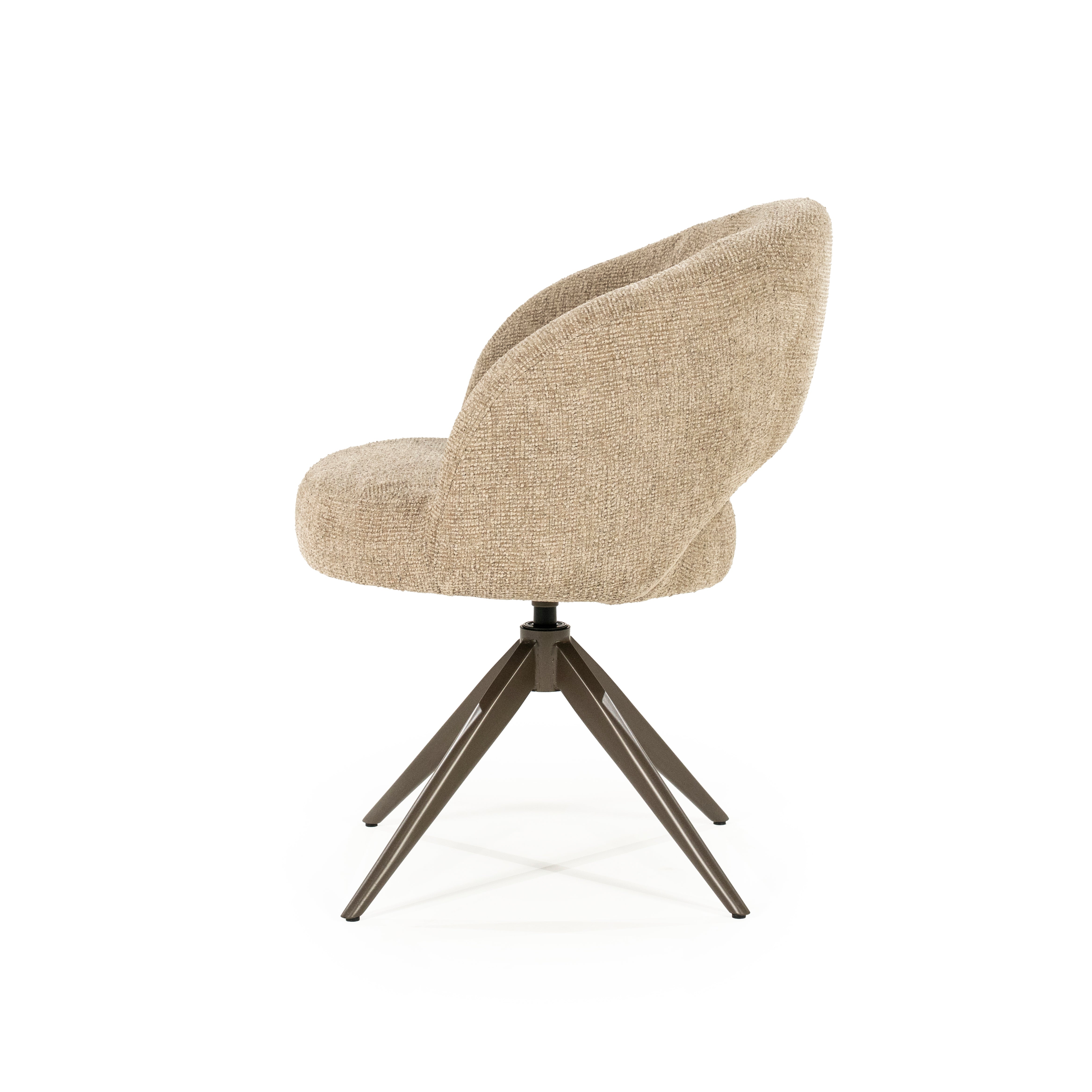 Krzesło obrotowe ALISSA taupe z ciemnobrązową podstawą