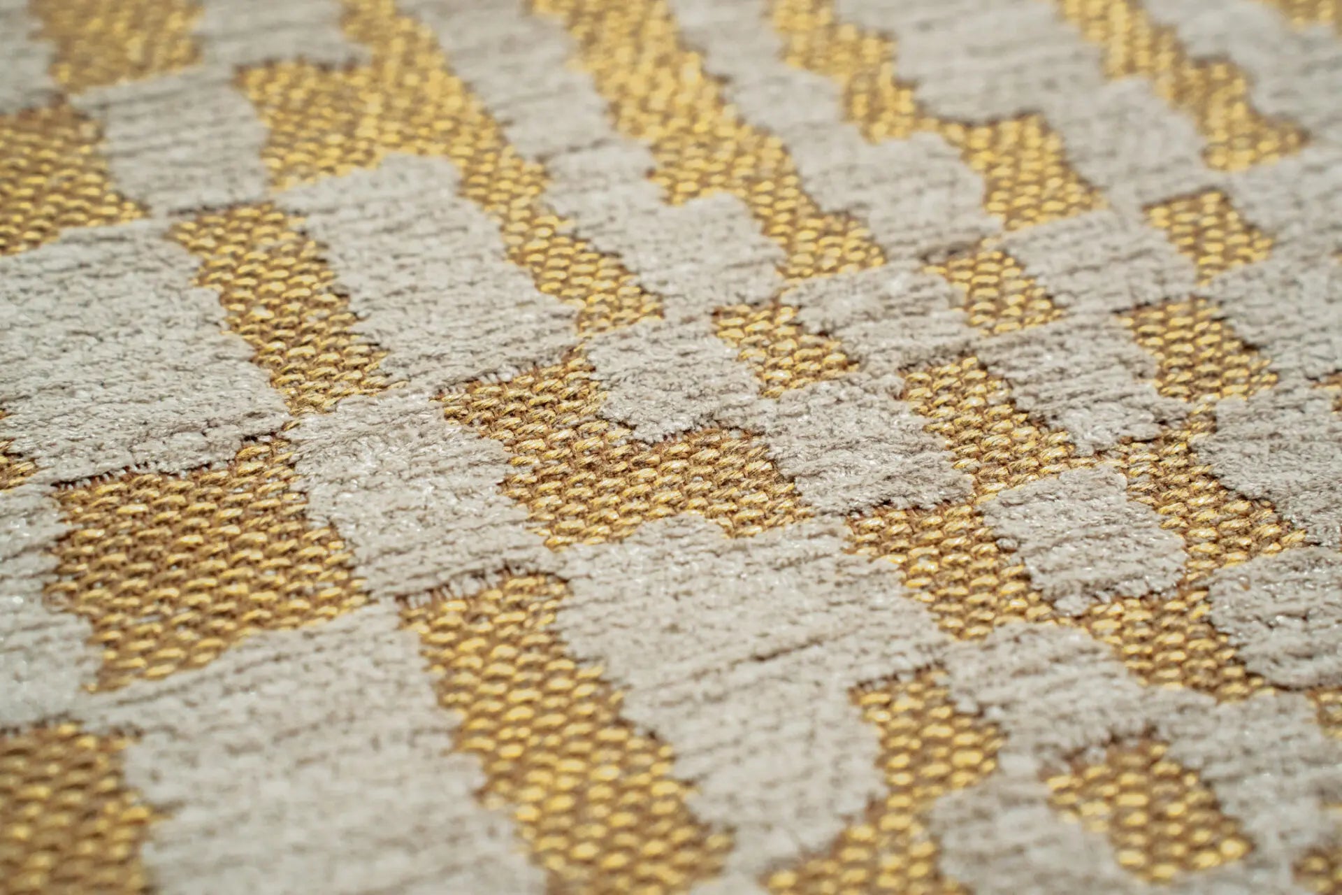 Ovaler Teppich BERBER ERG gelb mit beige