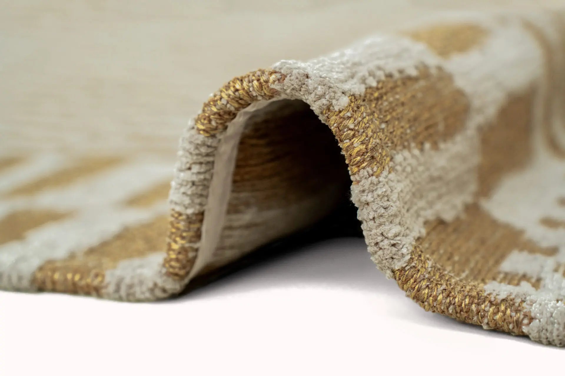 Ovaler Teppich BERBER ERG gelb mit beige