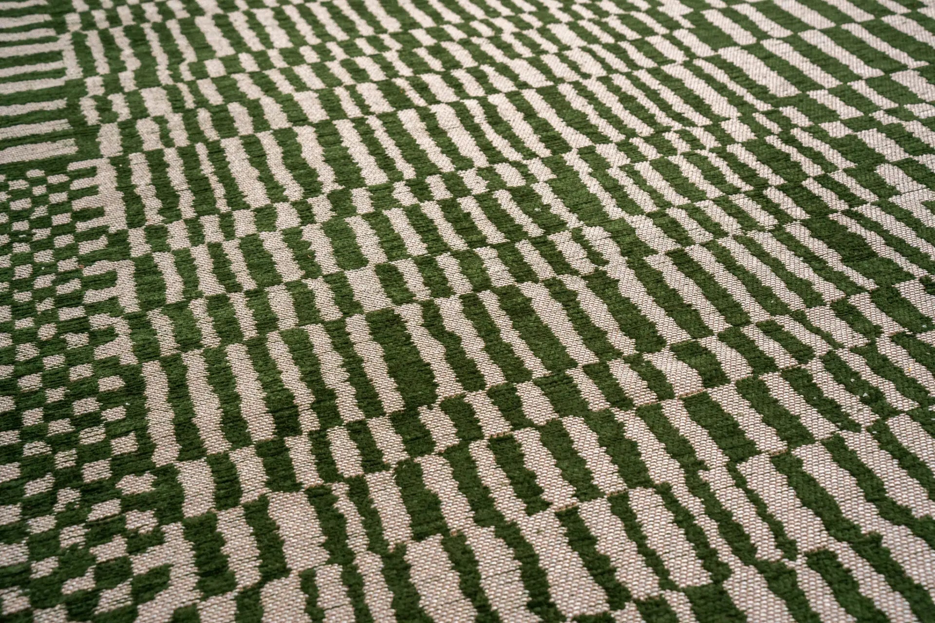 Ovaler Teppich BERBER OASIS grün mit beige