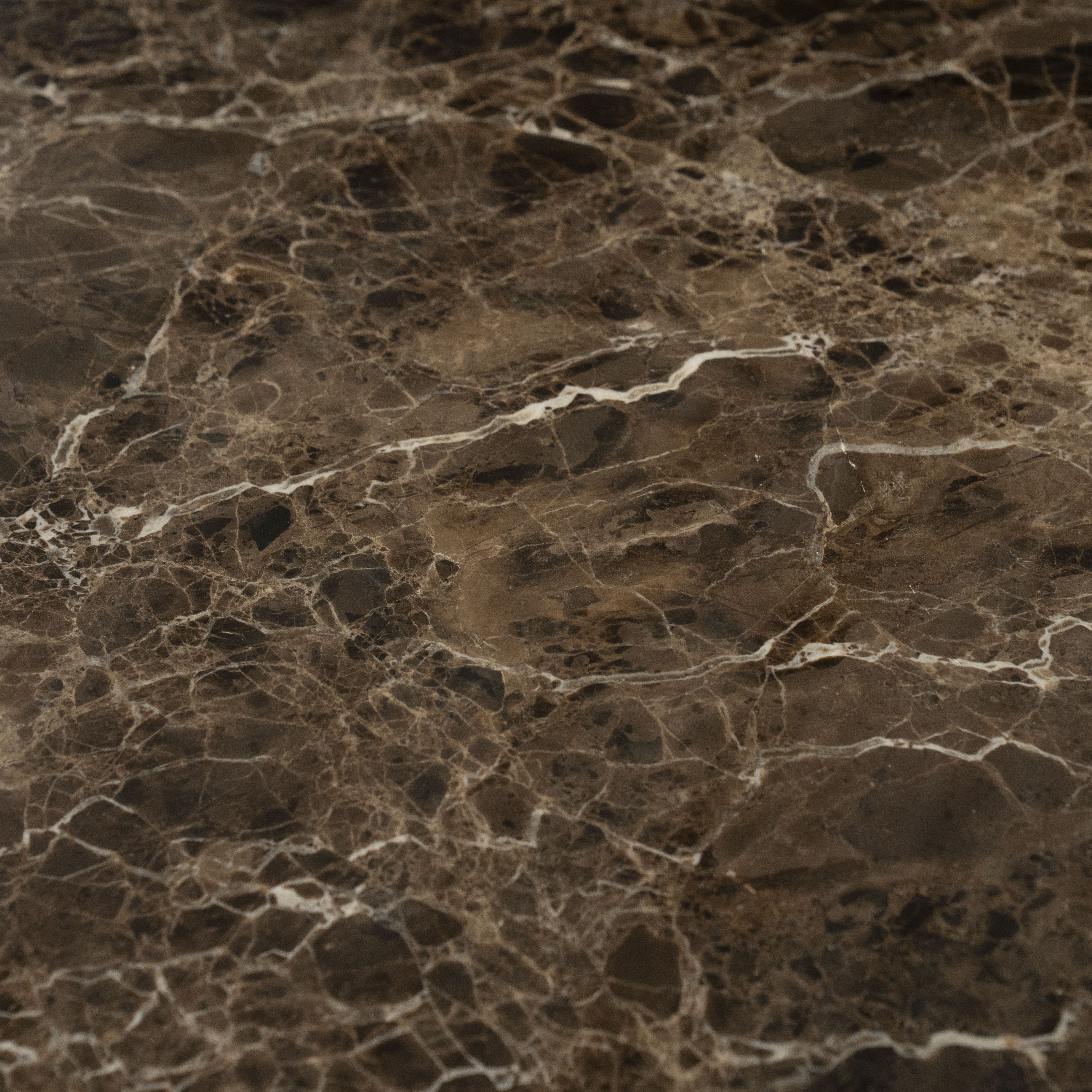 Ronde tafel LUIGI bruin marmer met metalen voet